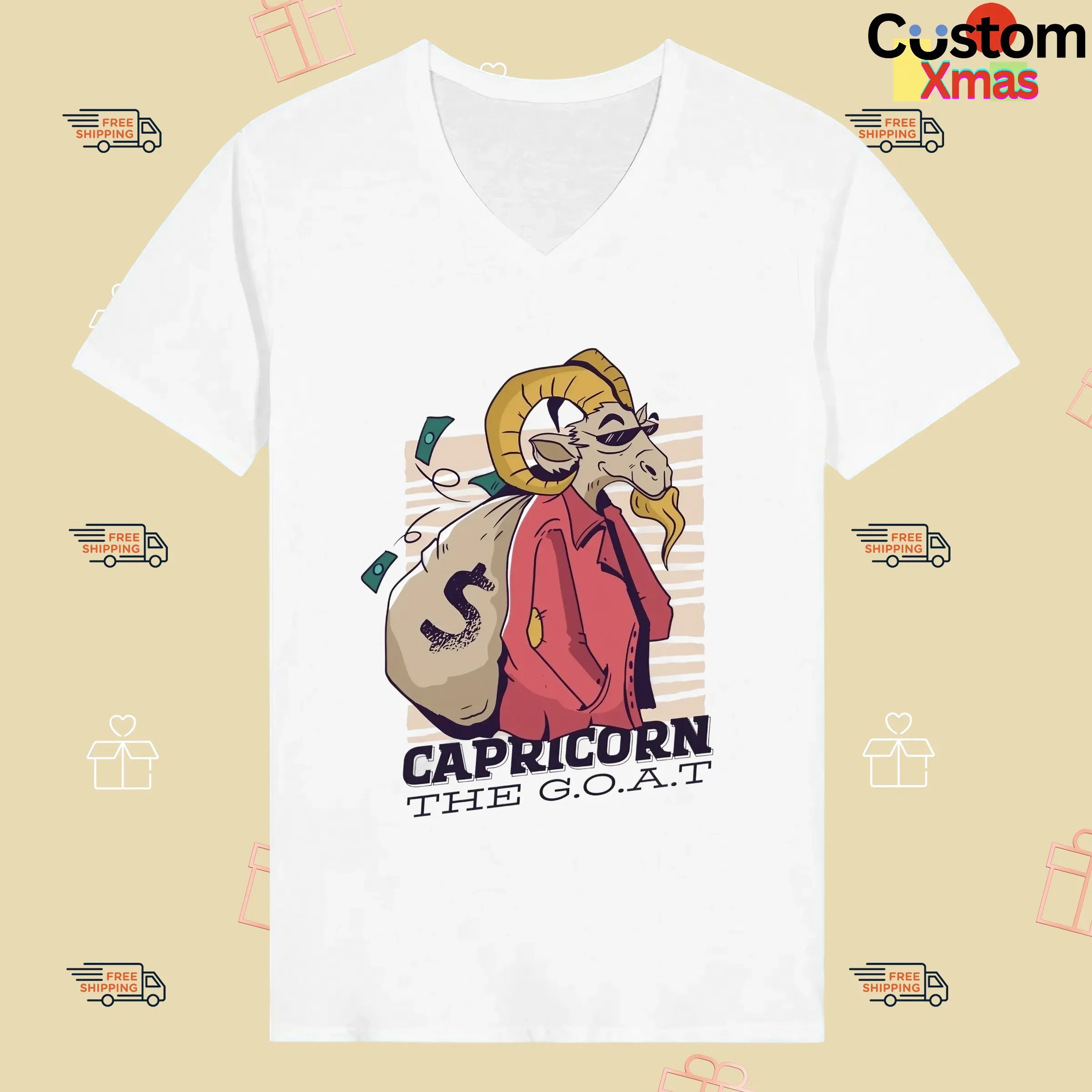 Capricorn The Goat Carrying A Huge Sack Of Money T Shirt