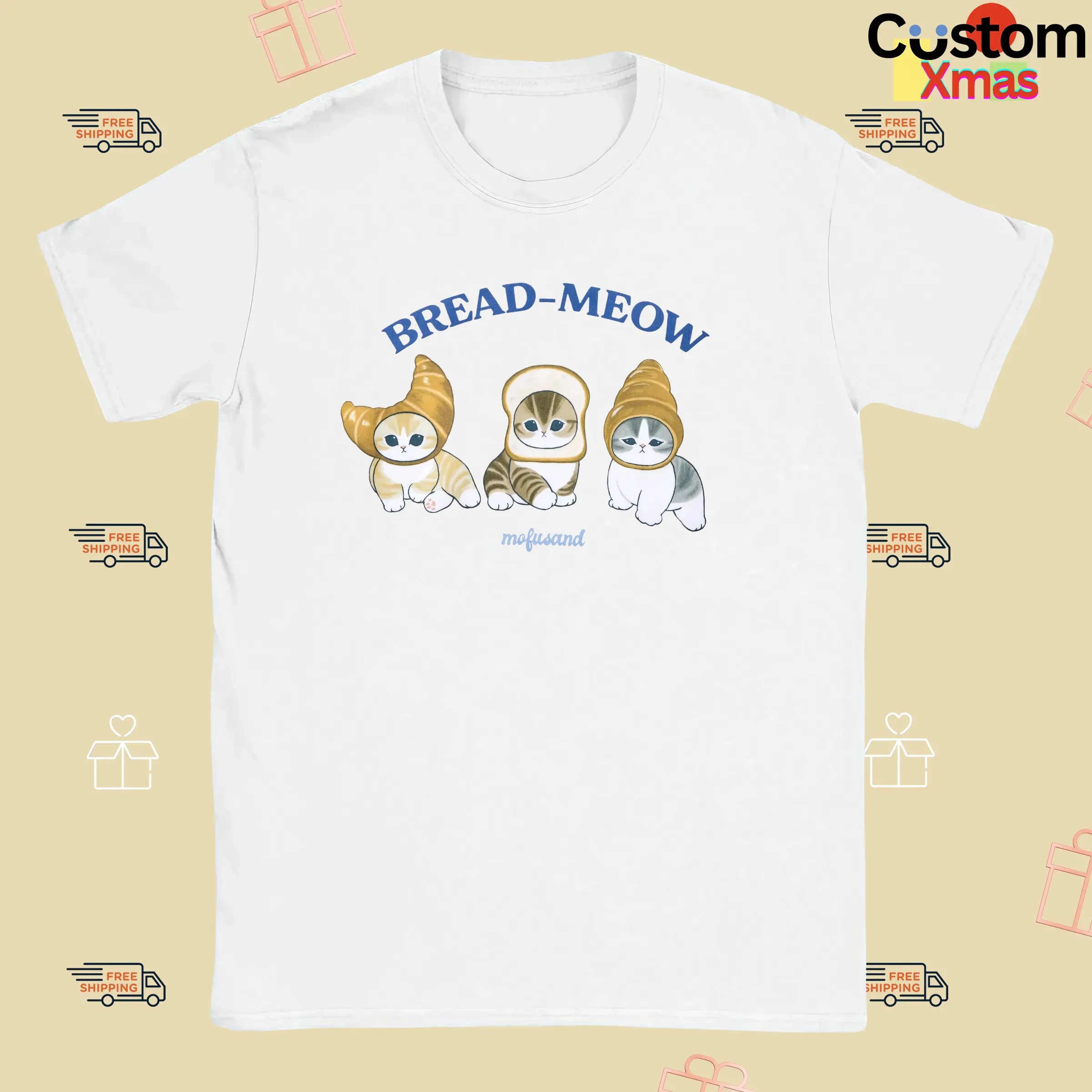 Cat Bread Meow Mofusand Croissant Sandwich T Shirt