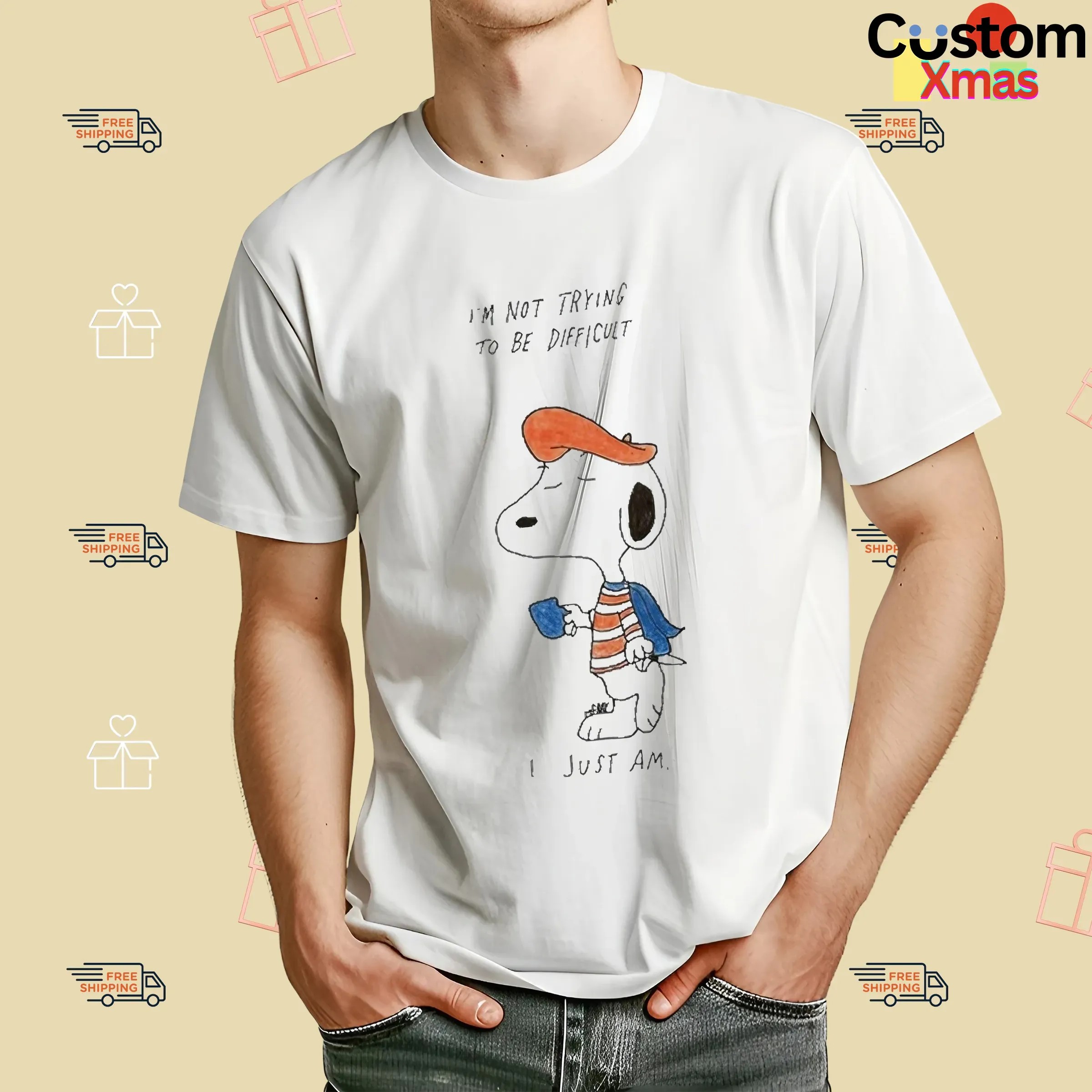 French Snoopy I’m Not Trying To Be Difficult I Just Am T Shirt