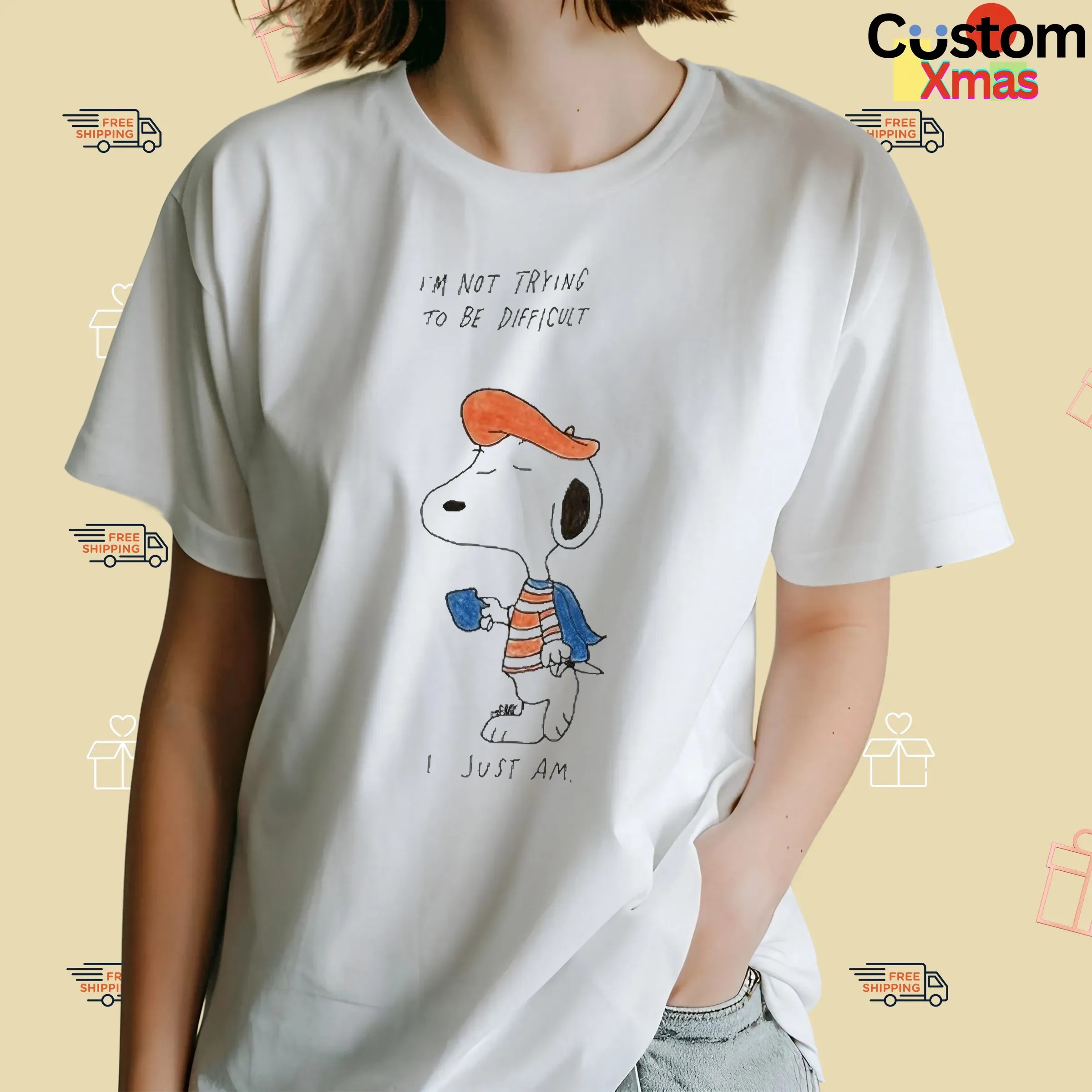 French Snoopy I’m Not Trying To Be Difficult I Just Am T Shirt