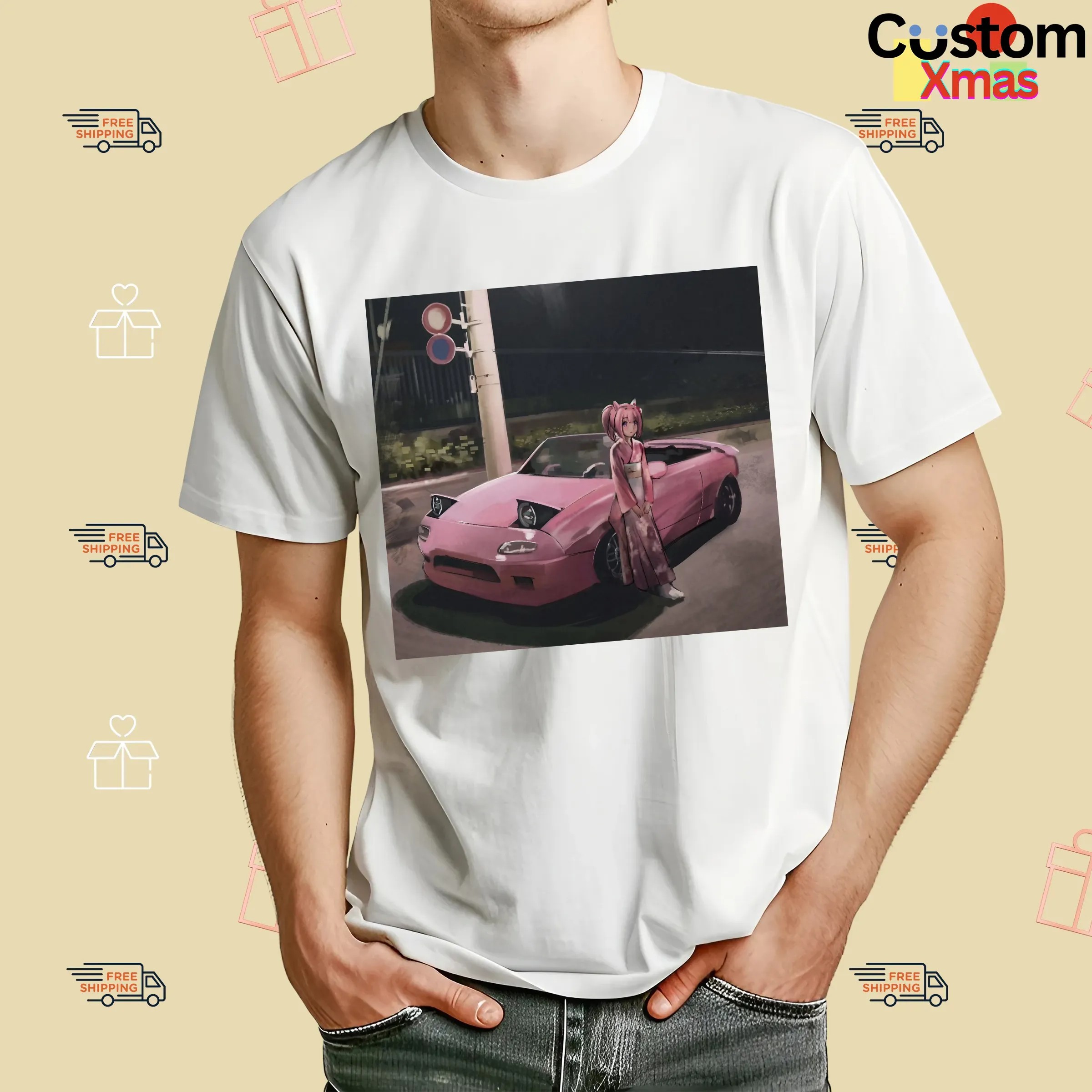 Haru Urara Uma Musume Pretty Derby Pink Mazda Miata Anime T Shirt