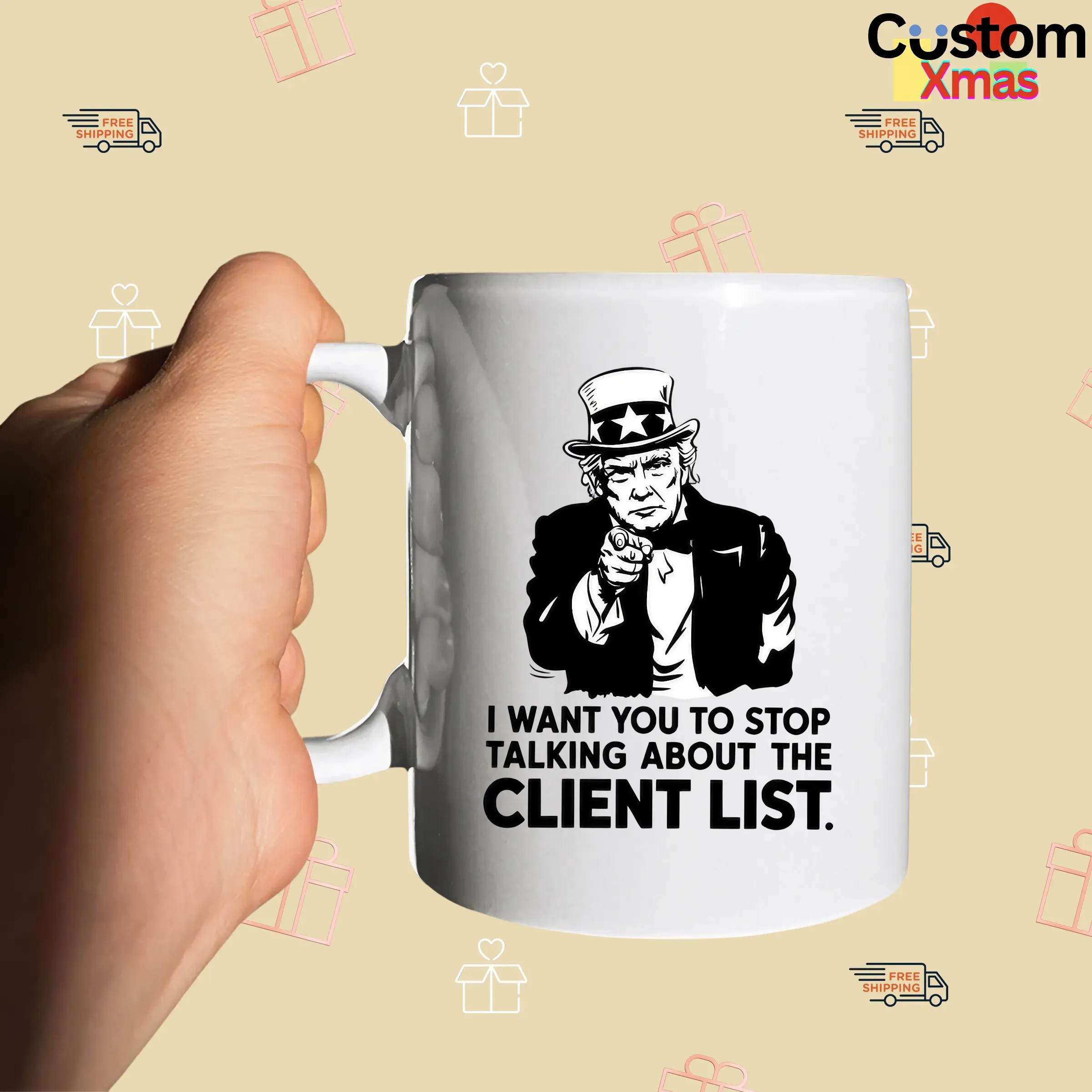 I Want You To Stop Talking About The Client List Jeffrey Epstein the Epstein Files Trump Uncle Sam Parody T Shirt