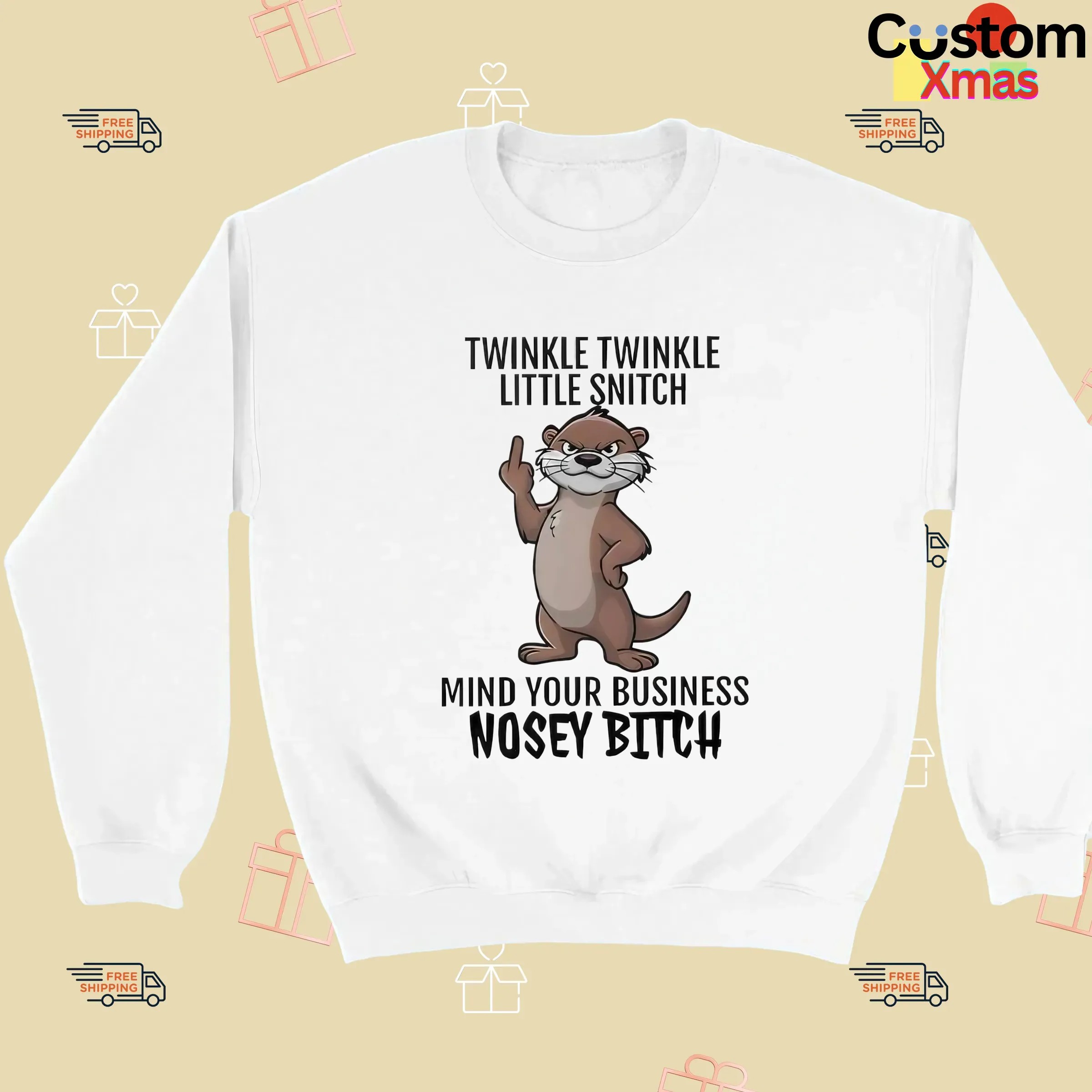 Otter Middle Finger Twinkle Twinkle Little Snitch Mind Your Business Nosey Bitch T Shirt