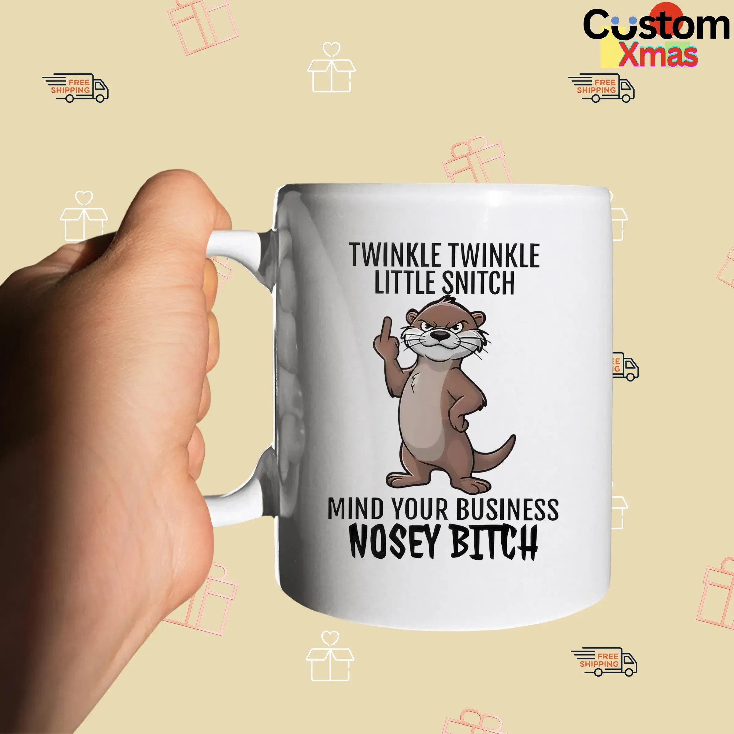 Otter Middle Finger Twinkle Twinkle Little Snitch Mind Your Business Nosey Bitch T Shirt