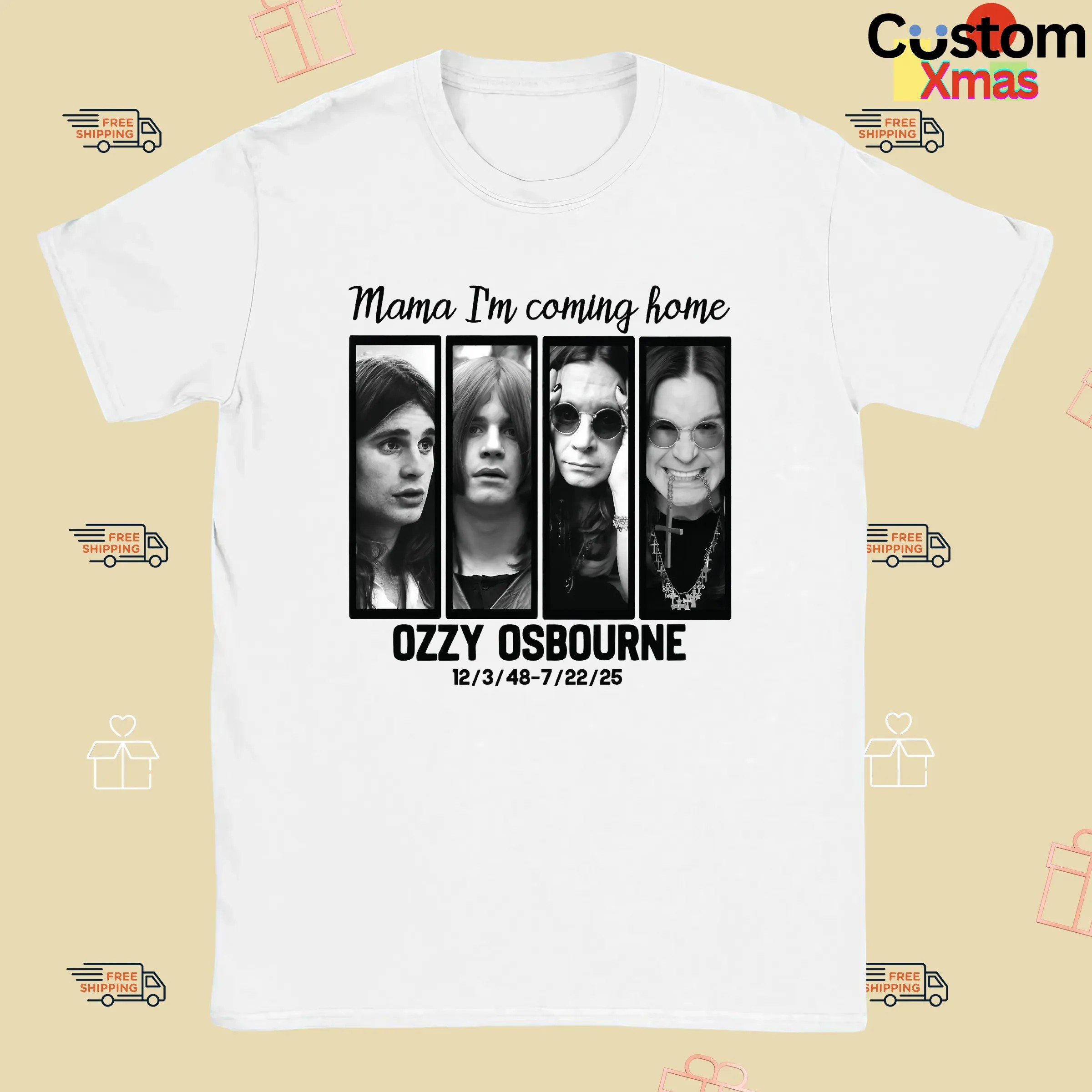 Ozzy Osbourne Mama I’m Coming Home Tribute Graphic Iconic Rock Legend Portraits T Shirt