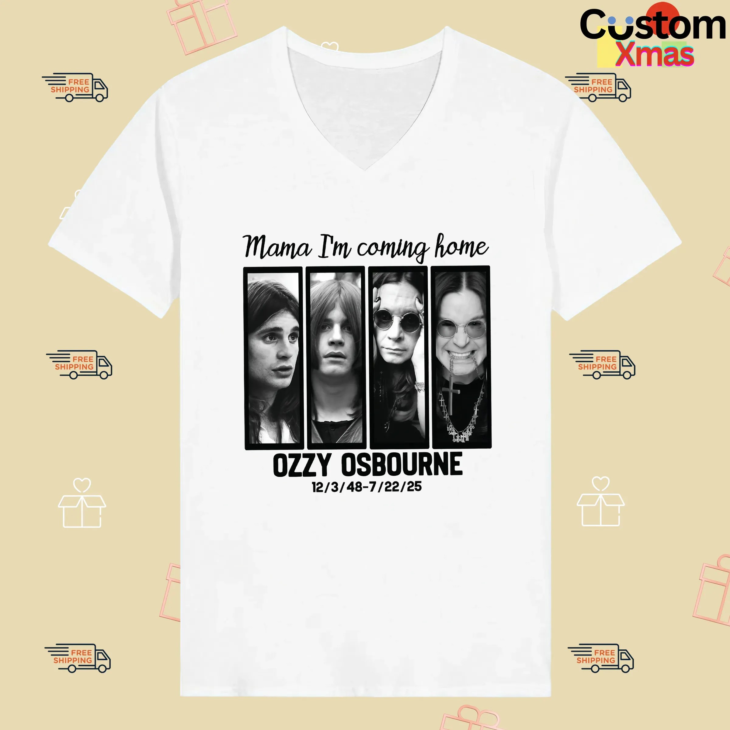 Ozzy Osbourne Mama I’m Coming Home Tribute Graphic Iconic Rock Legend Portraits T Shirt