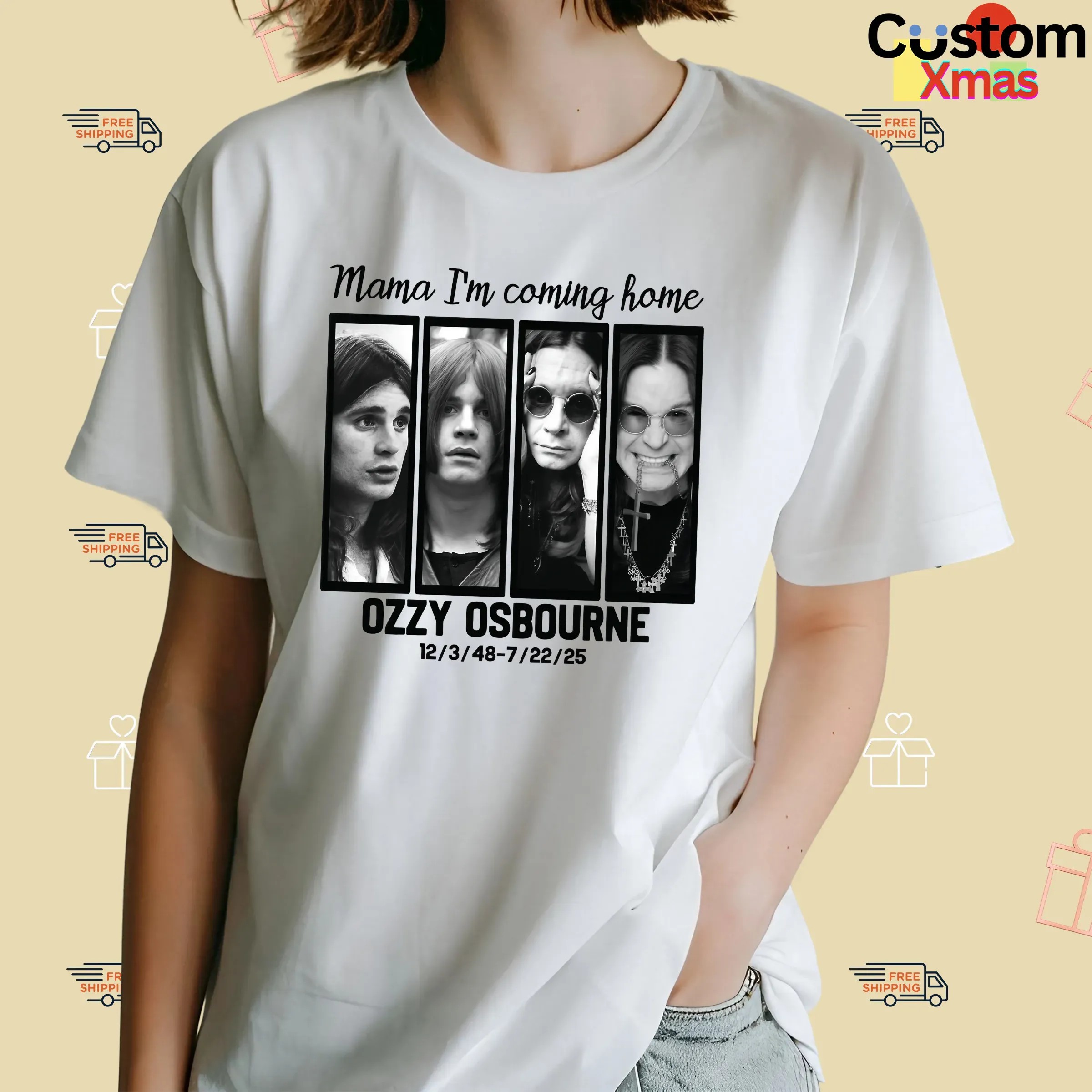 Ozzy Osbourne Mama I’m Coming Home Tribute Graphic Iconic Rock Legend Portraits T Shirt