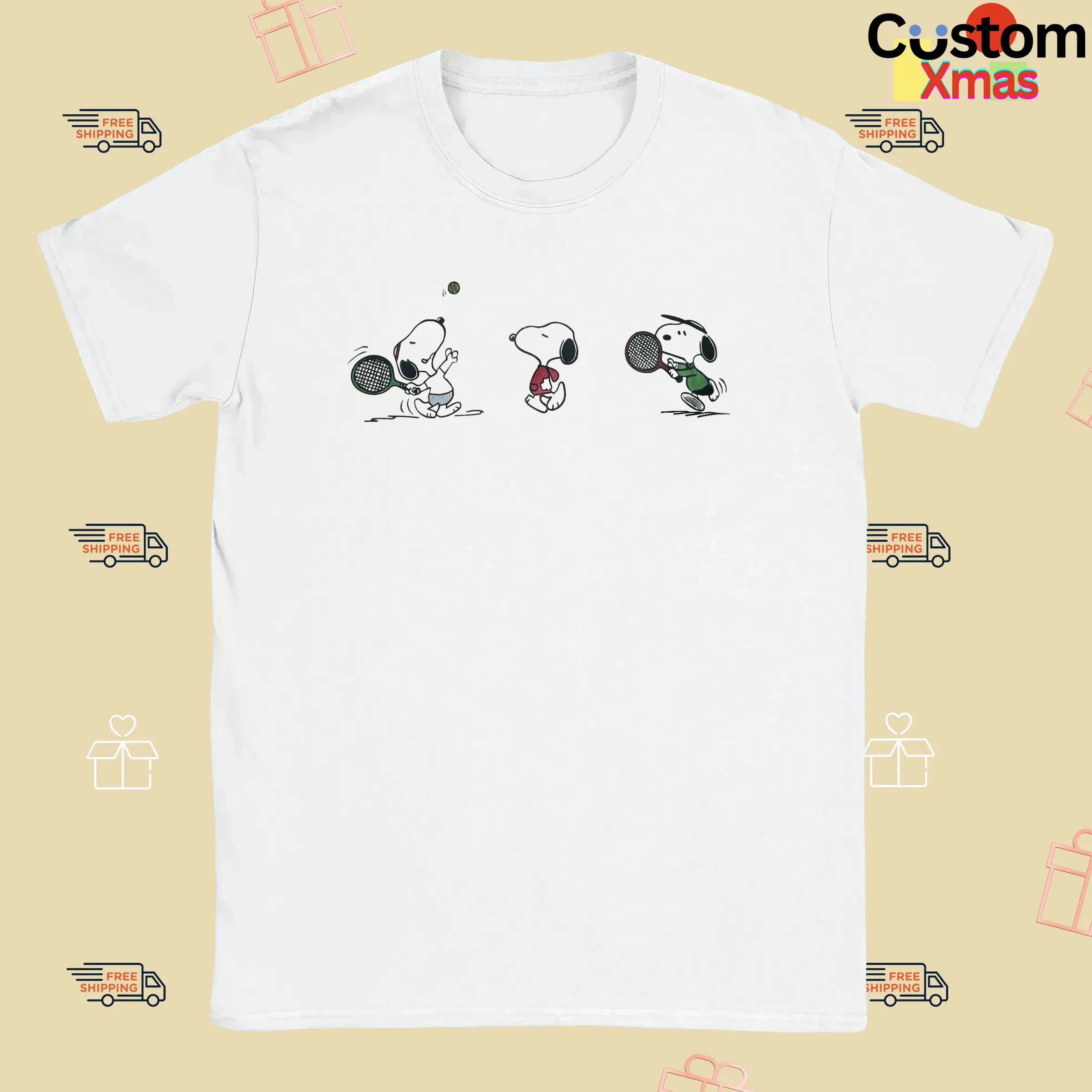 Peanuts Snoopy Tennis Cartoon T Shirt