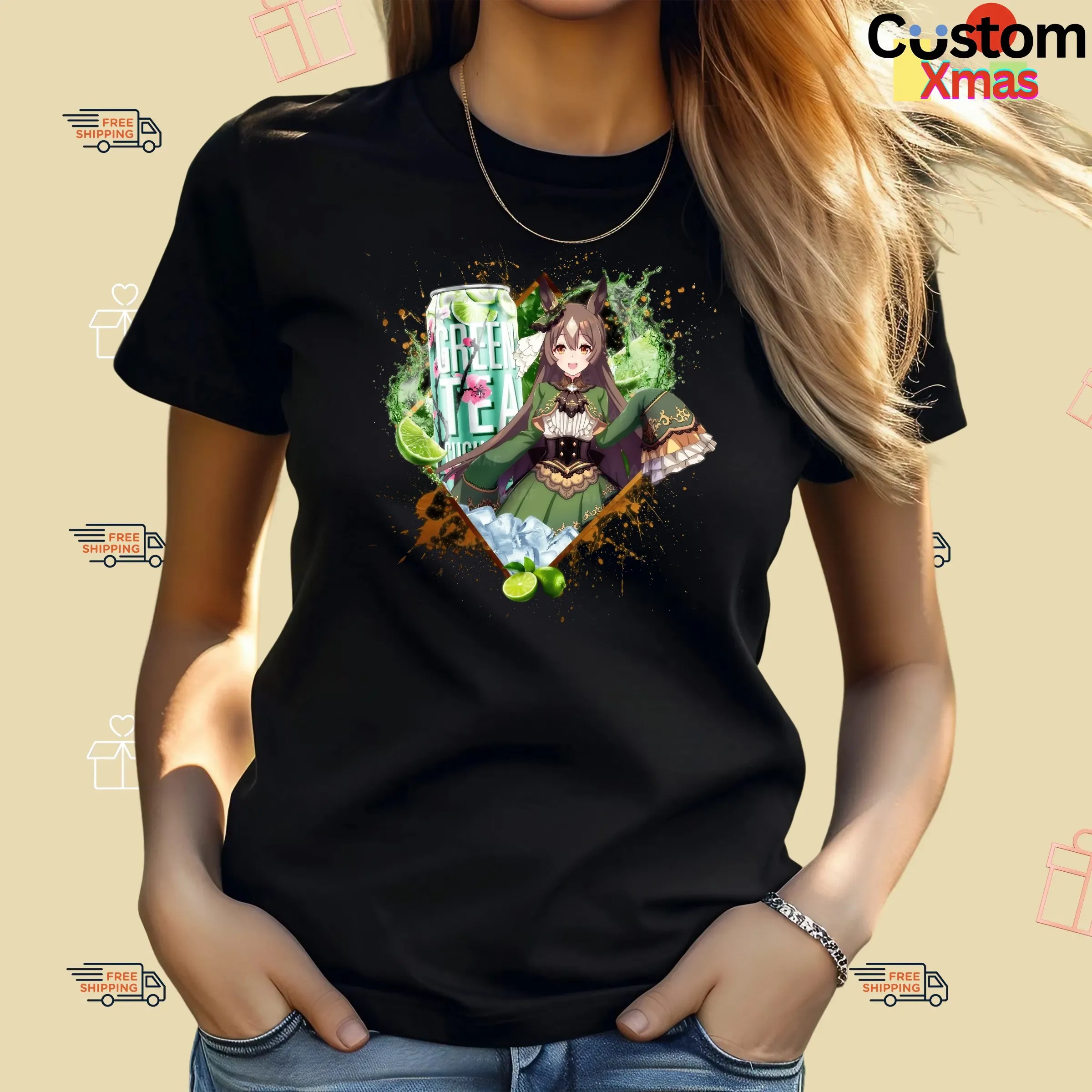 Satono Diamond Uma Musume Pretty Derby Arizona Green Tea Cucumber T Shirt