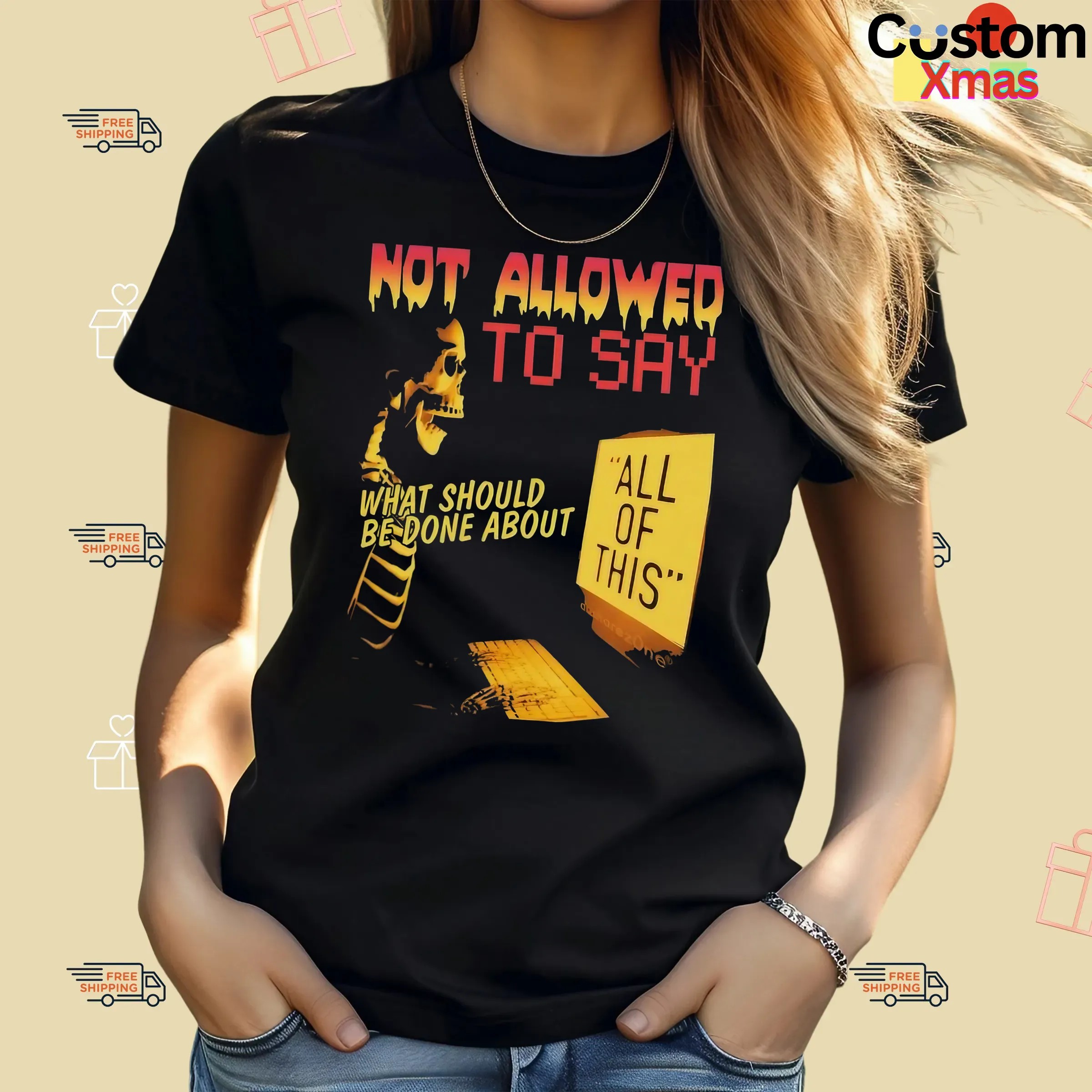 Skeleton Computer Not Allowed To Say What Should Be Done About T Shirt