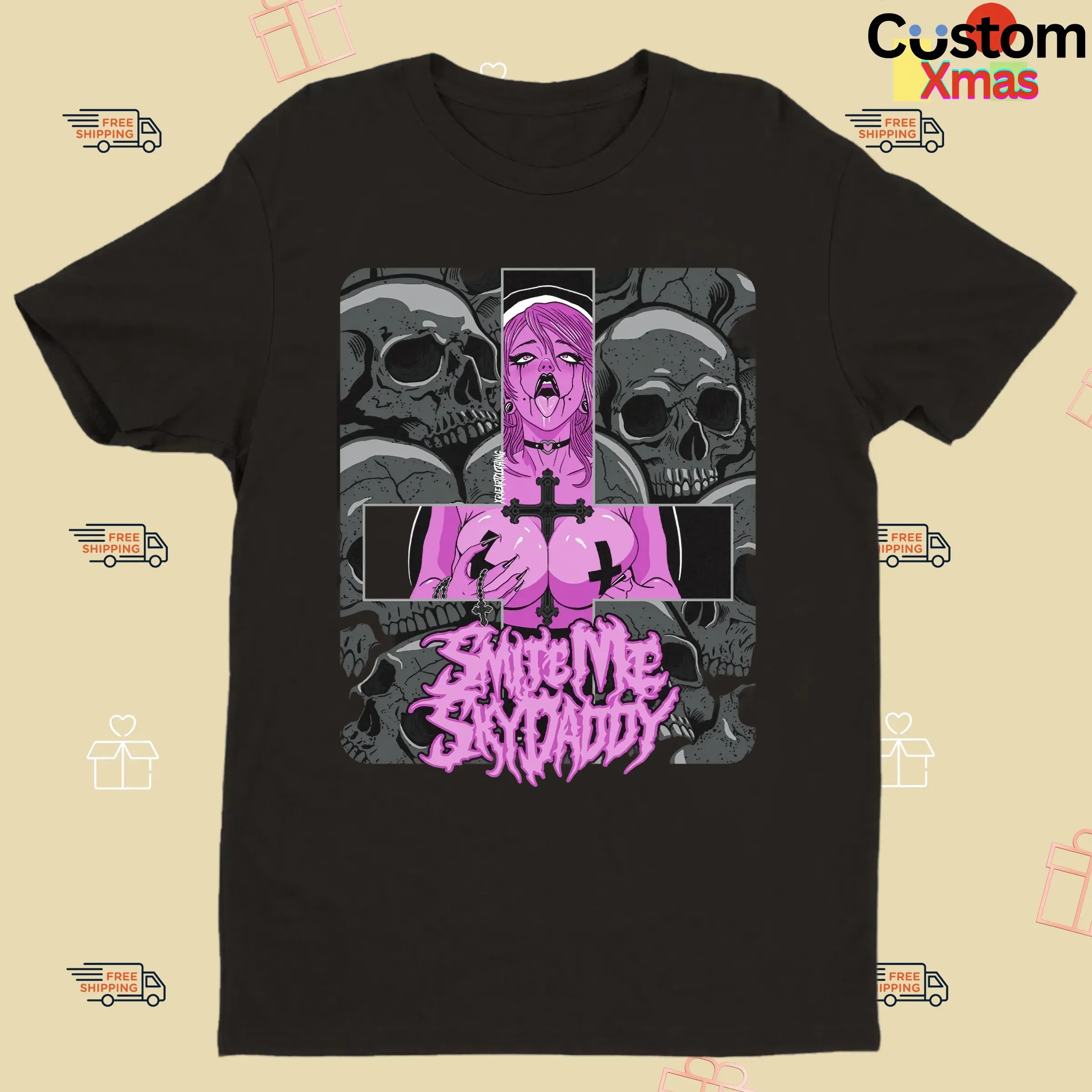Smite Me Sky Daddy Skull T Shirt