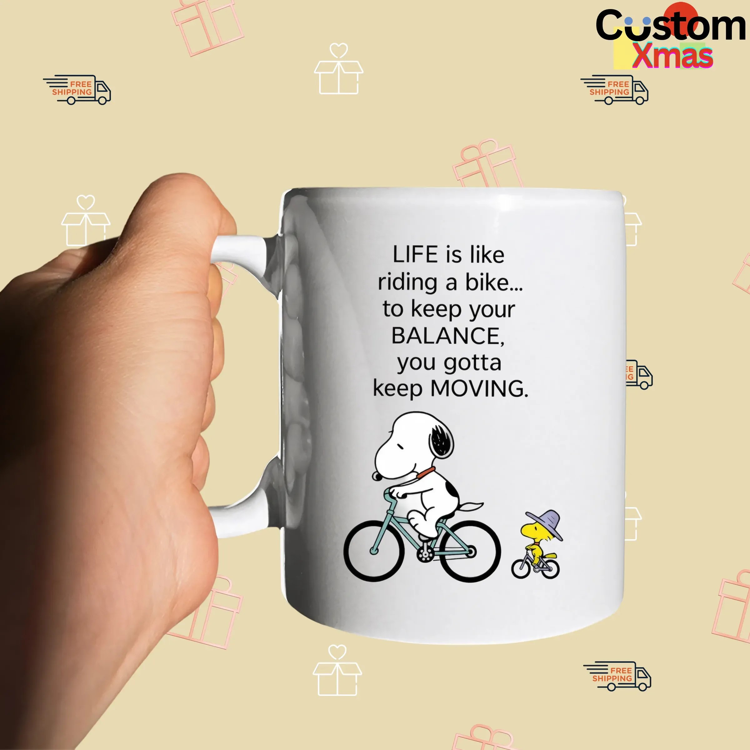 Snoopy And Woodstock Life Is Like Riding A Bike To Keep Your Balance You Gotta Keep Moving T Shirt