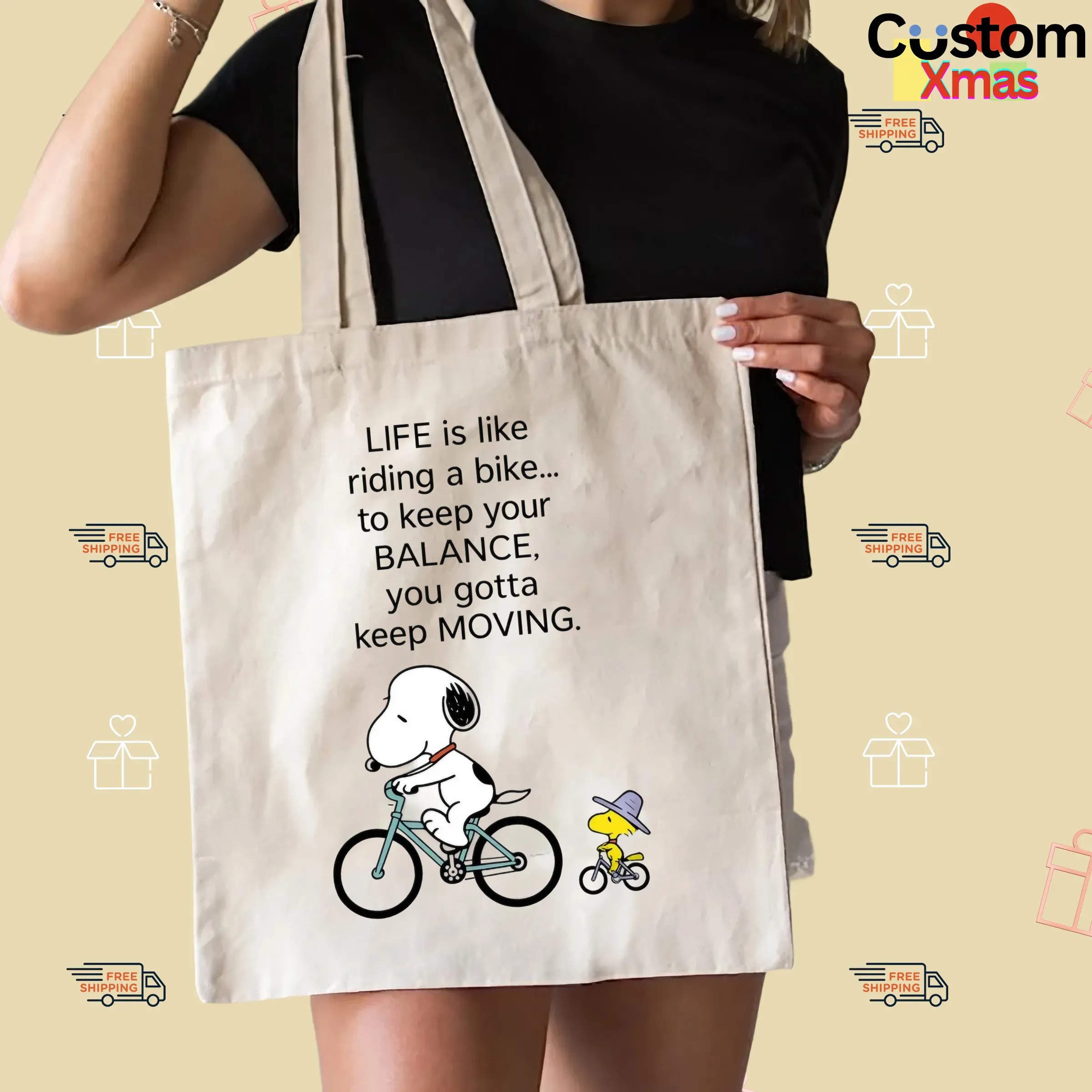 Snoopy And Woodstock Life Is Like Riding A Bike To Keep Your Balance You Gotta Keep Moving T Shirt