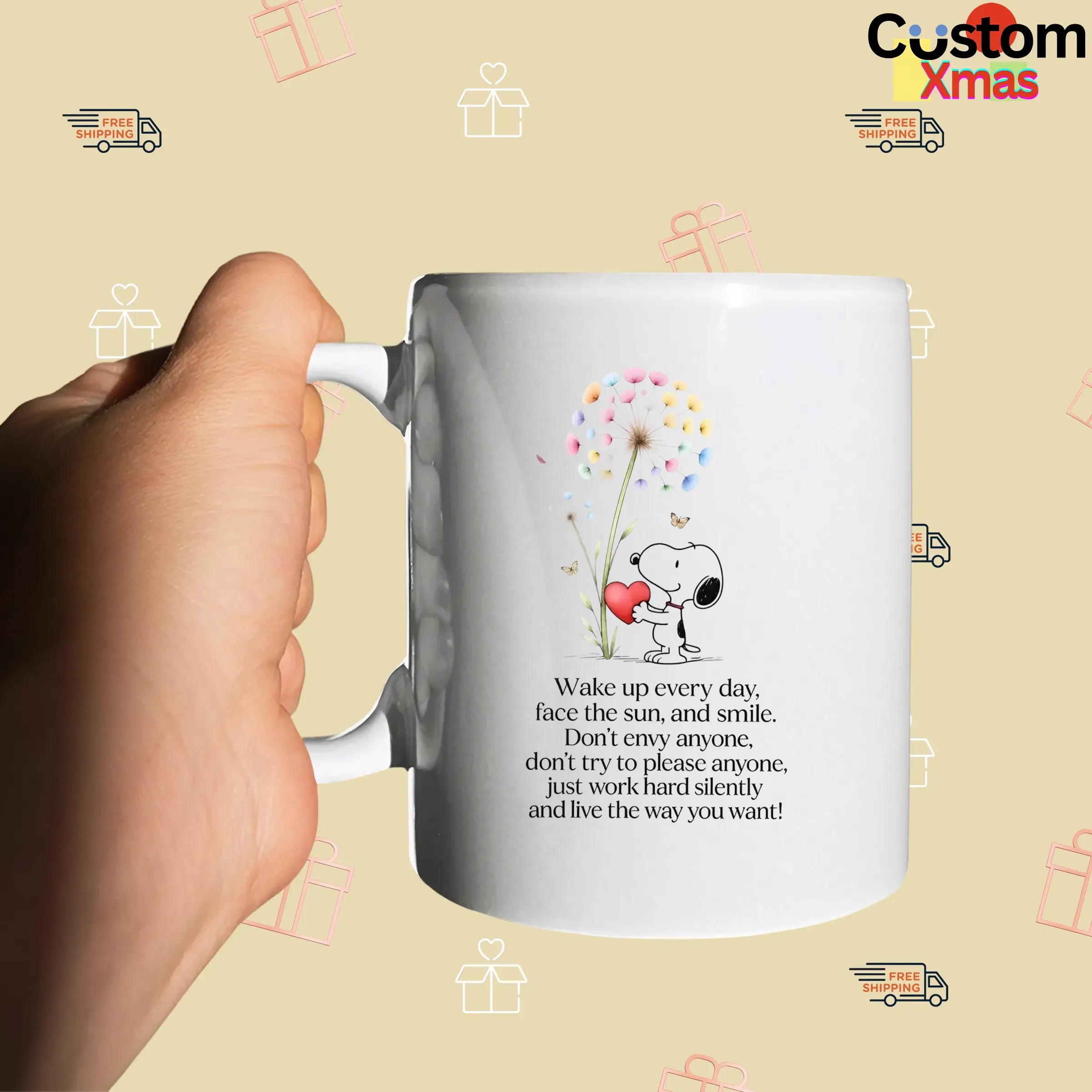 Snoopy Wake Up Everyday Face The Sun And Smile Don't Envy Anyone Just Work Hard Silently And Love The Way You Want T Shirt