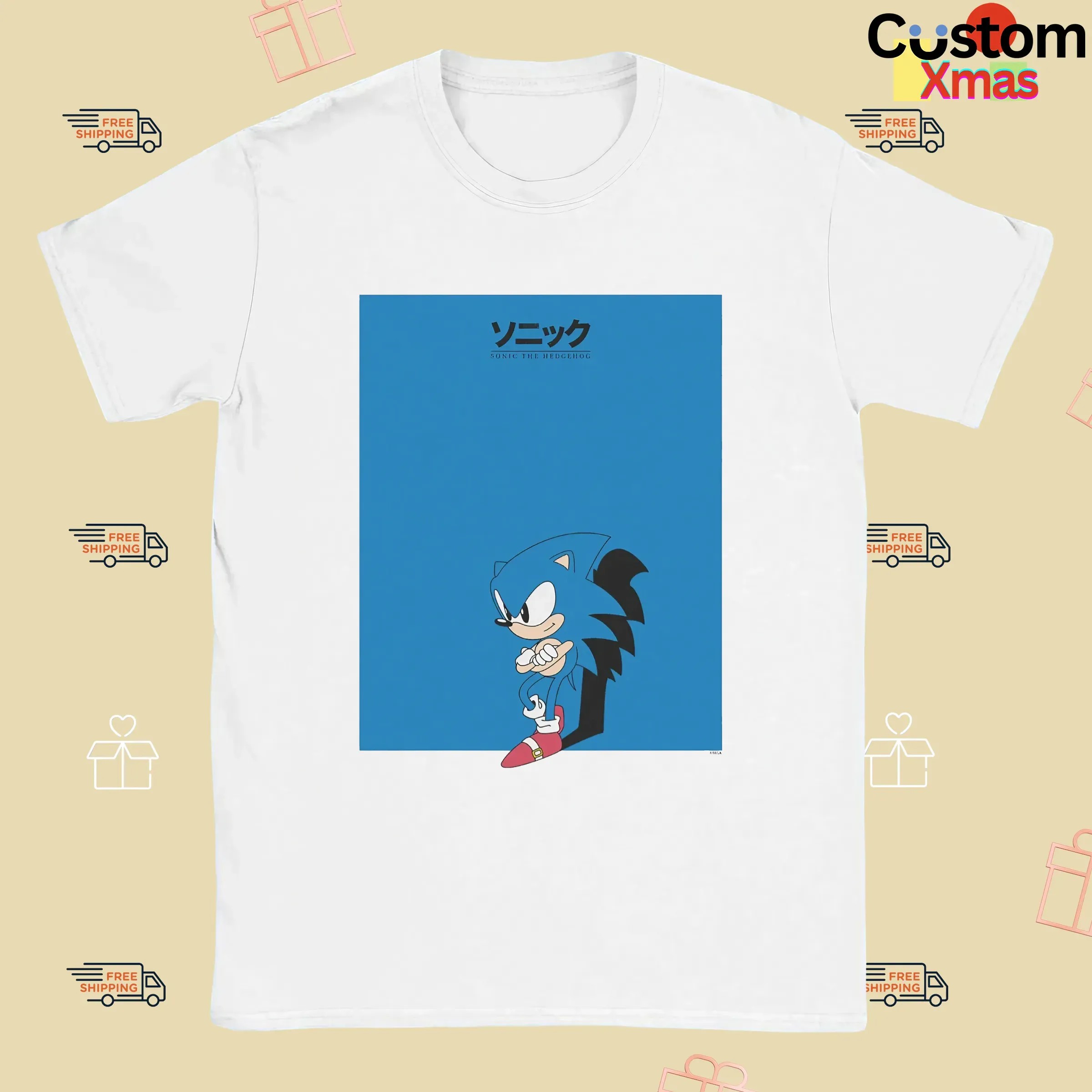 Sonic The Hedgehog Big Blue Square Japanese T Shirt