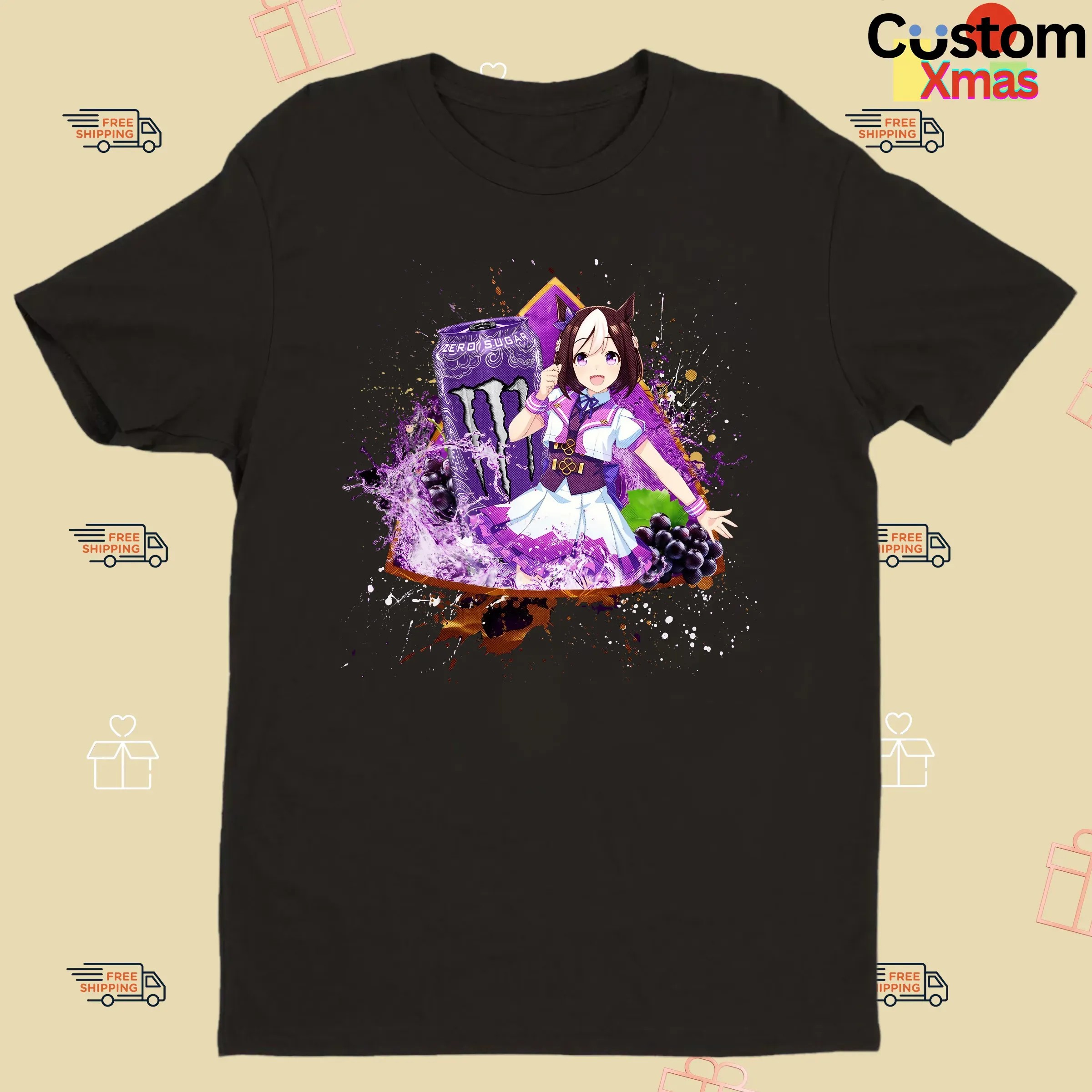 Special Week Uma Musume Pretty Derby Monster Energy Ultra Violet Energy Drink Anime T Shirt