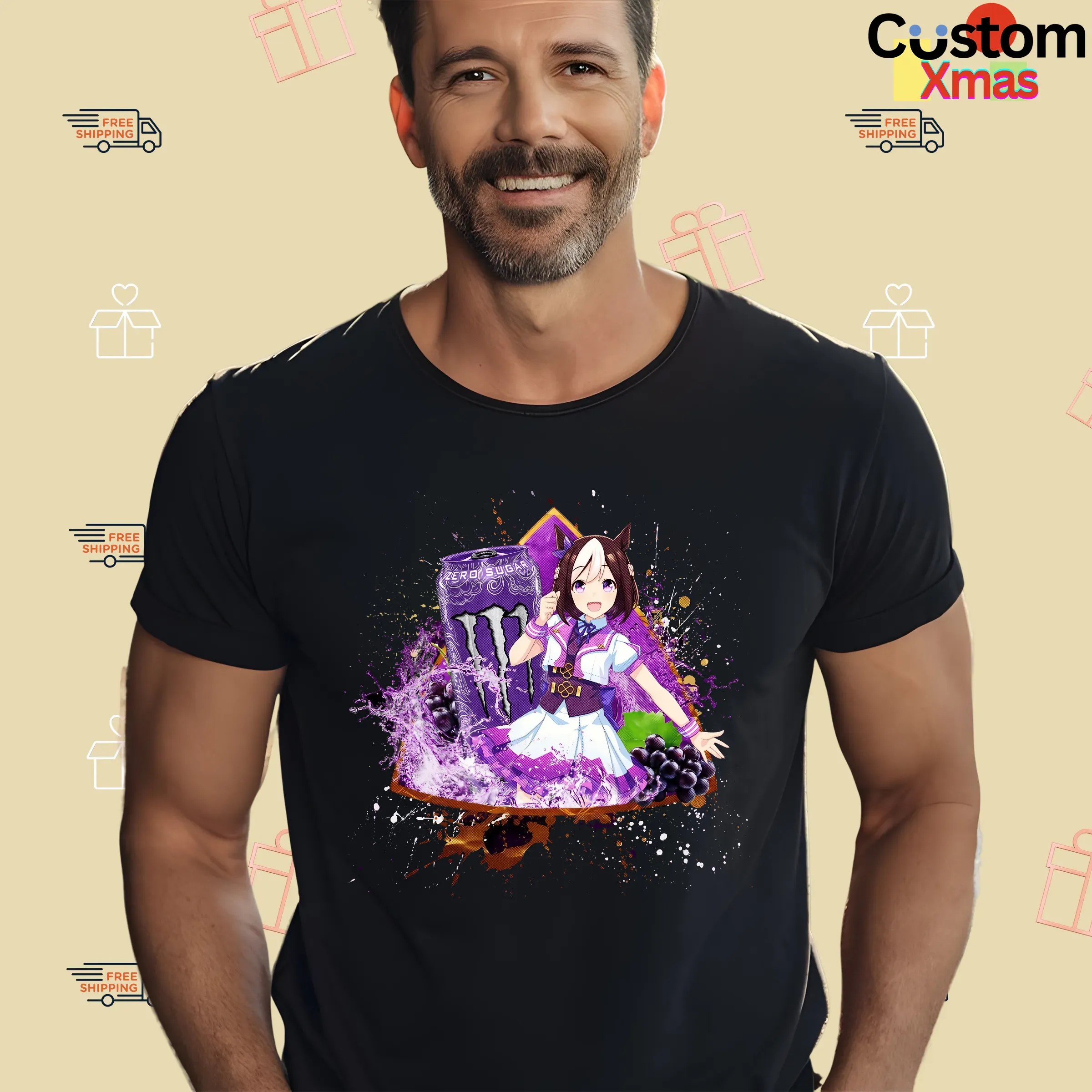Special Week Uma Musume Pretty Derby Monster Energy Ultra Violet Energy Drink Anime T Shirt