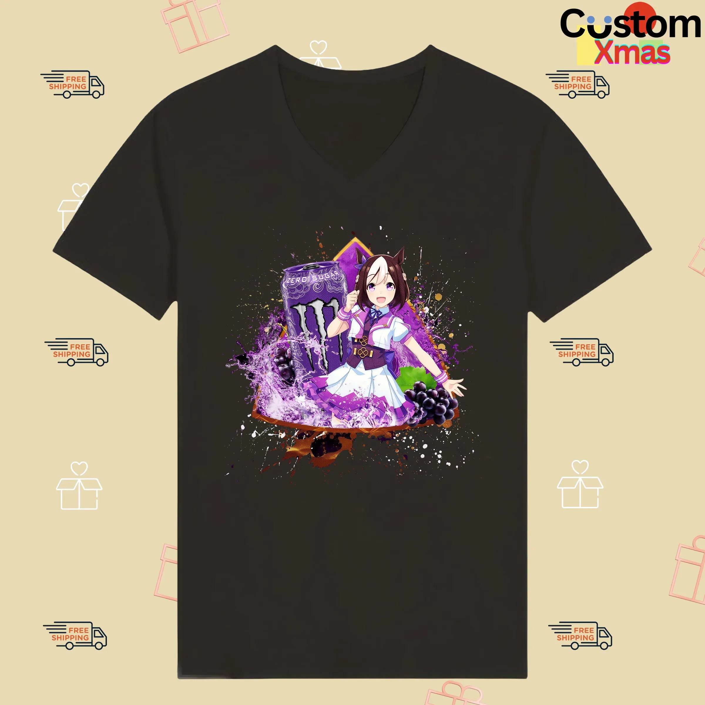 Special Week Uma Musume Pretty Derby Monster Energy Ultra Violet Energy Drink Anime T Shirt