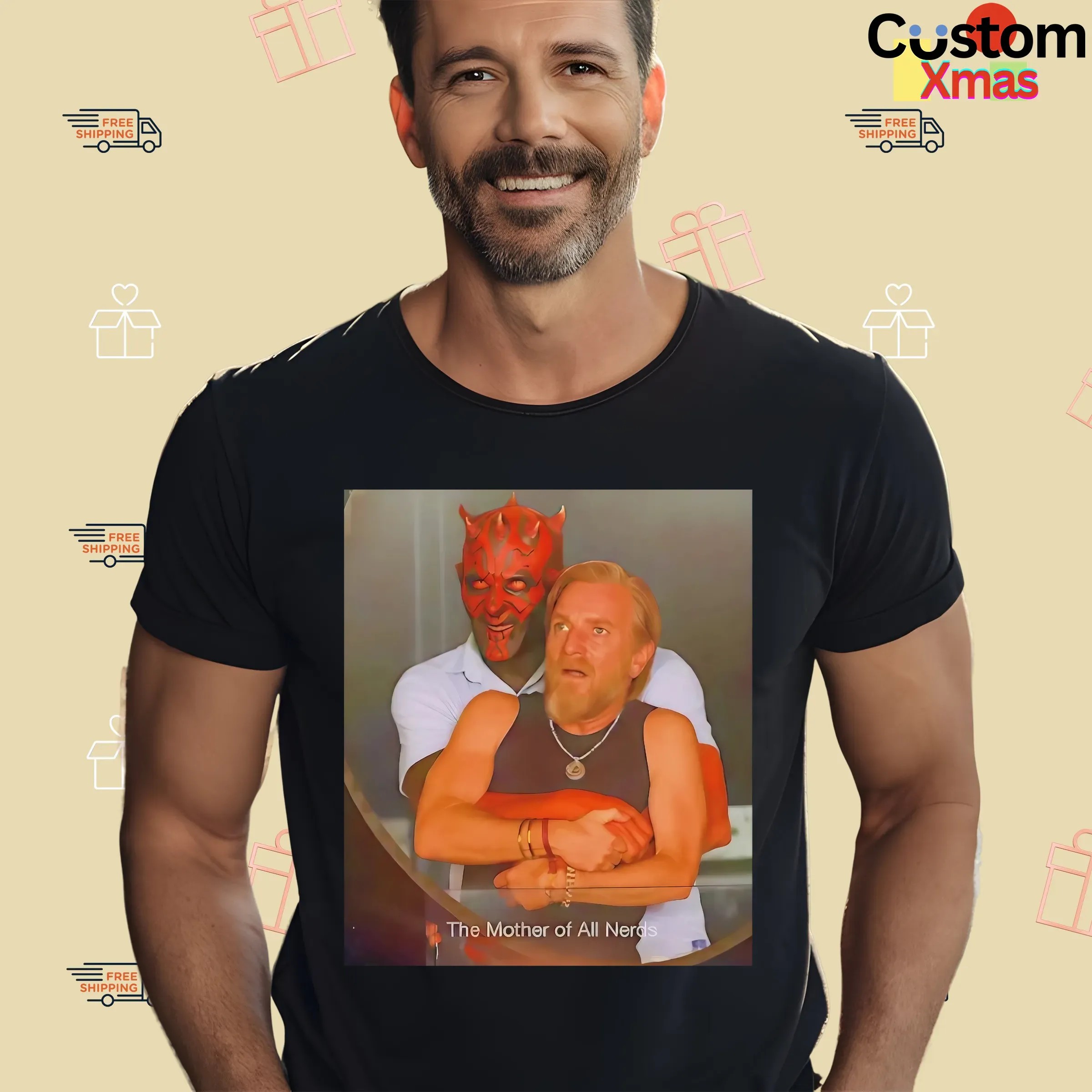 Star Wars Darth Maul Obi Wan Kenobi Hug The Mother Of All Nerds Coldplay Concert Parody T Shirt