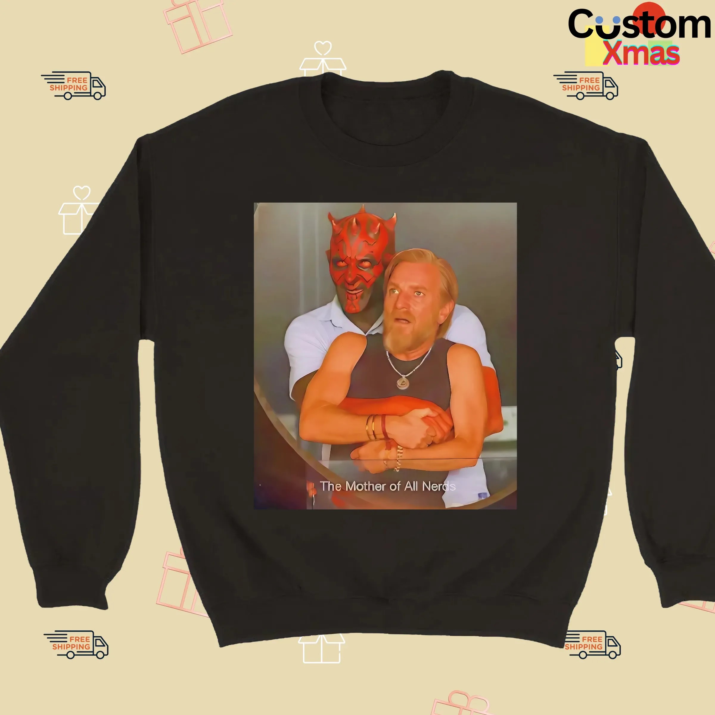 Star Wars Darth Maul Obi Wan Kenobi Hug The Mother Of All Nerds Coldplay Concert Parody T Shirt