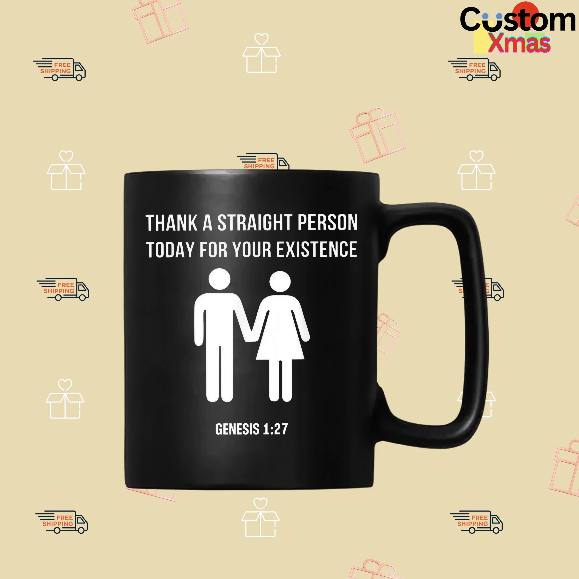 Thank A Straight Person Today For Your Existence Genesis 1 27 Bible T Shirt
