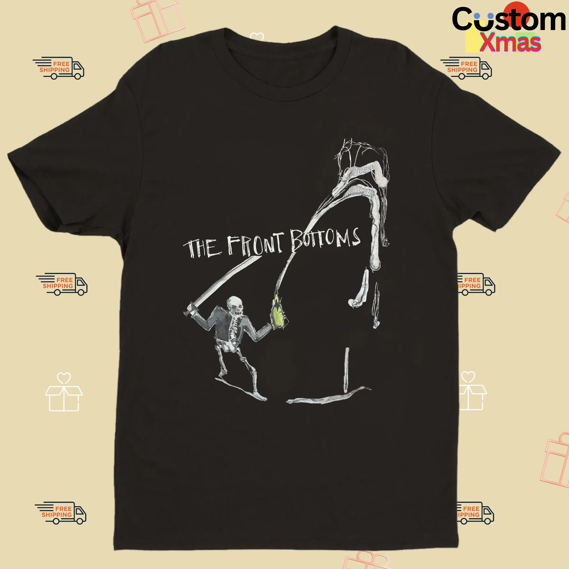 The Front Bottoms Skeleton Swordfight Indie Rock Band Music Graphic T Shirt