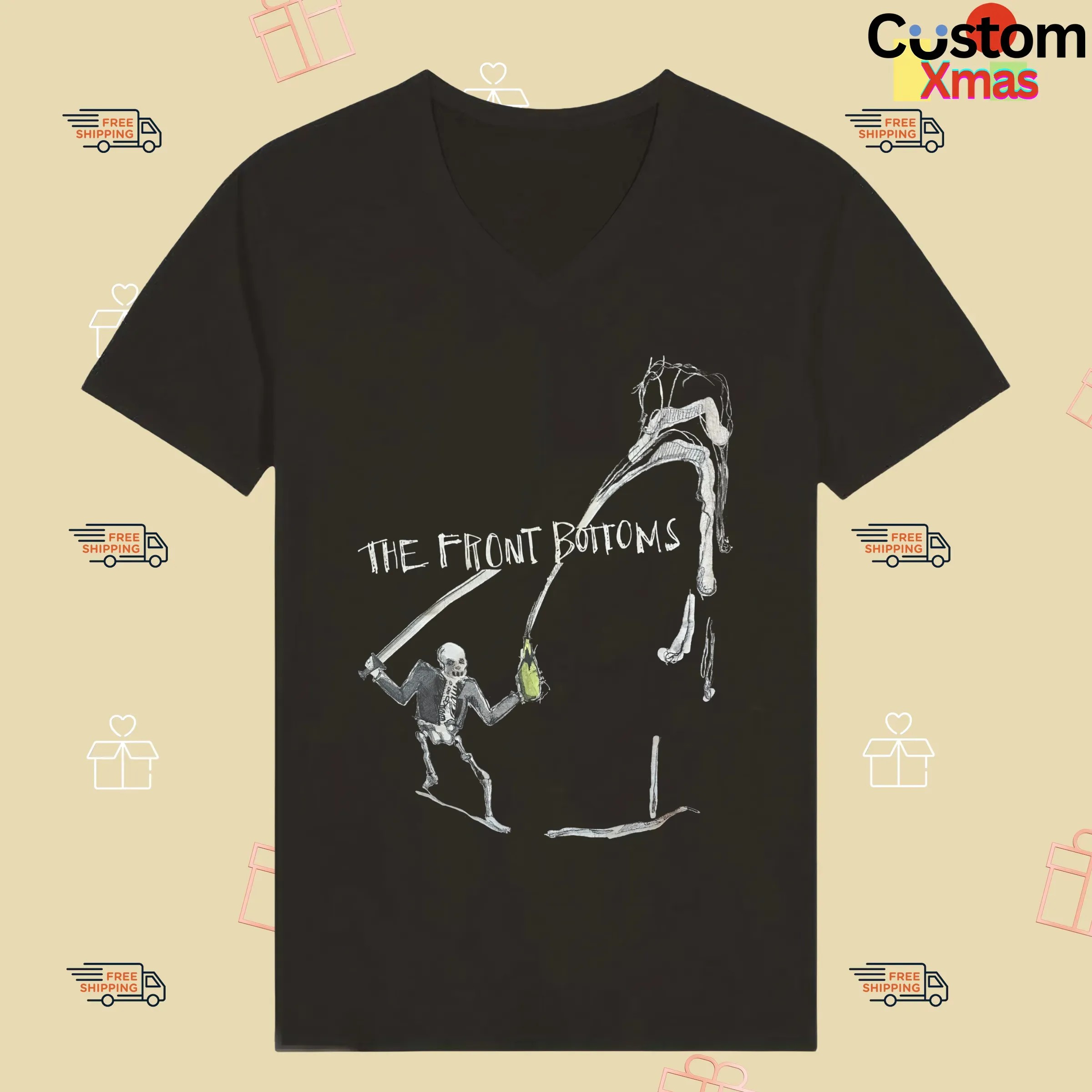 The Front Bottoms Skeleton Swordfight Indie Rock Band Music Graphic T Shirt