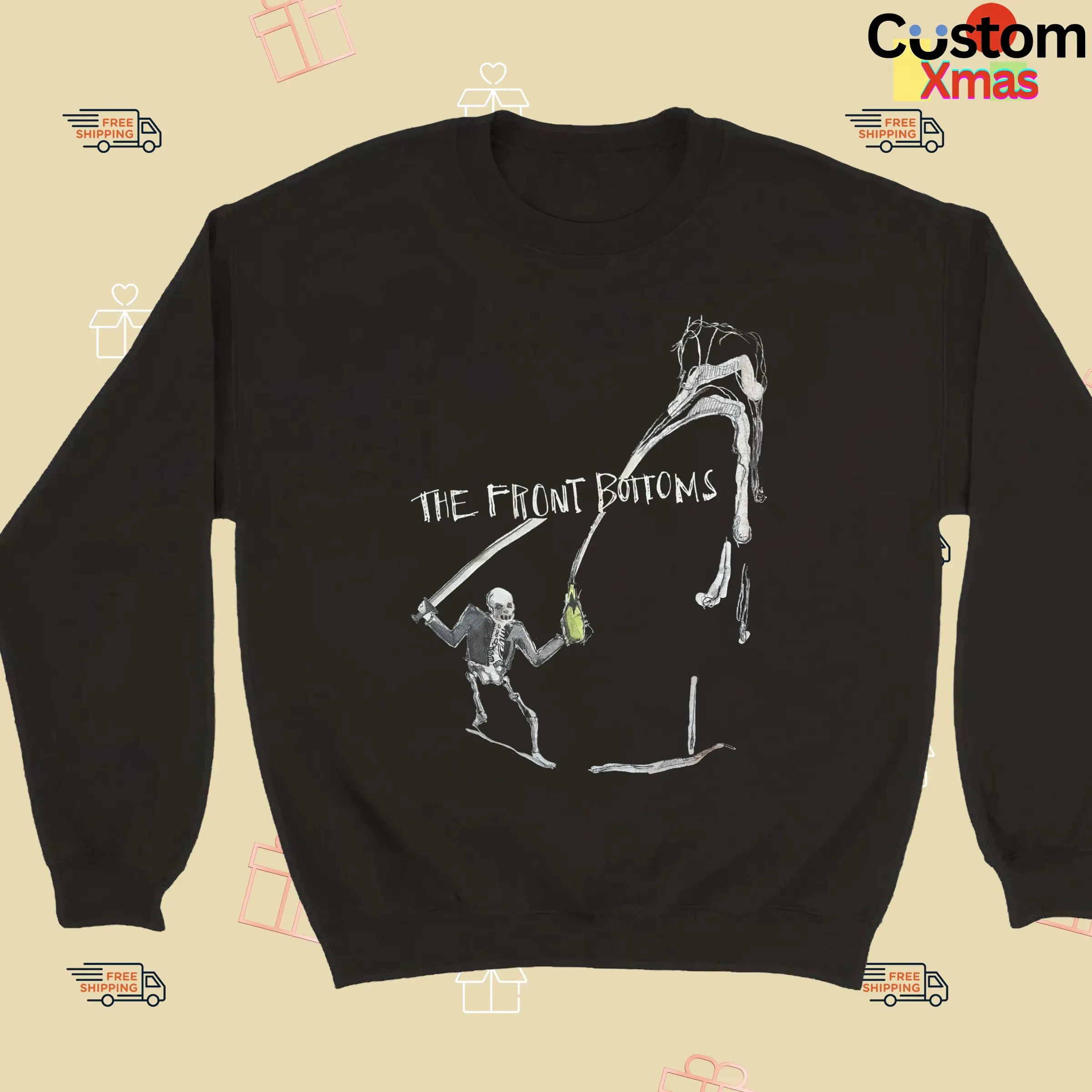 The Front Bottoms Skeleton Swordfight Indie Rock Band Music Graphic T Shirt
