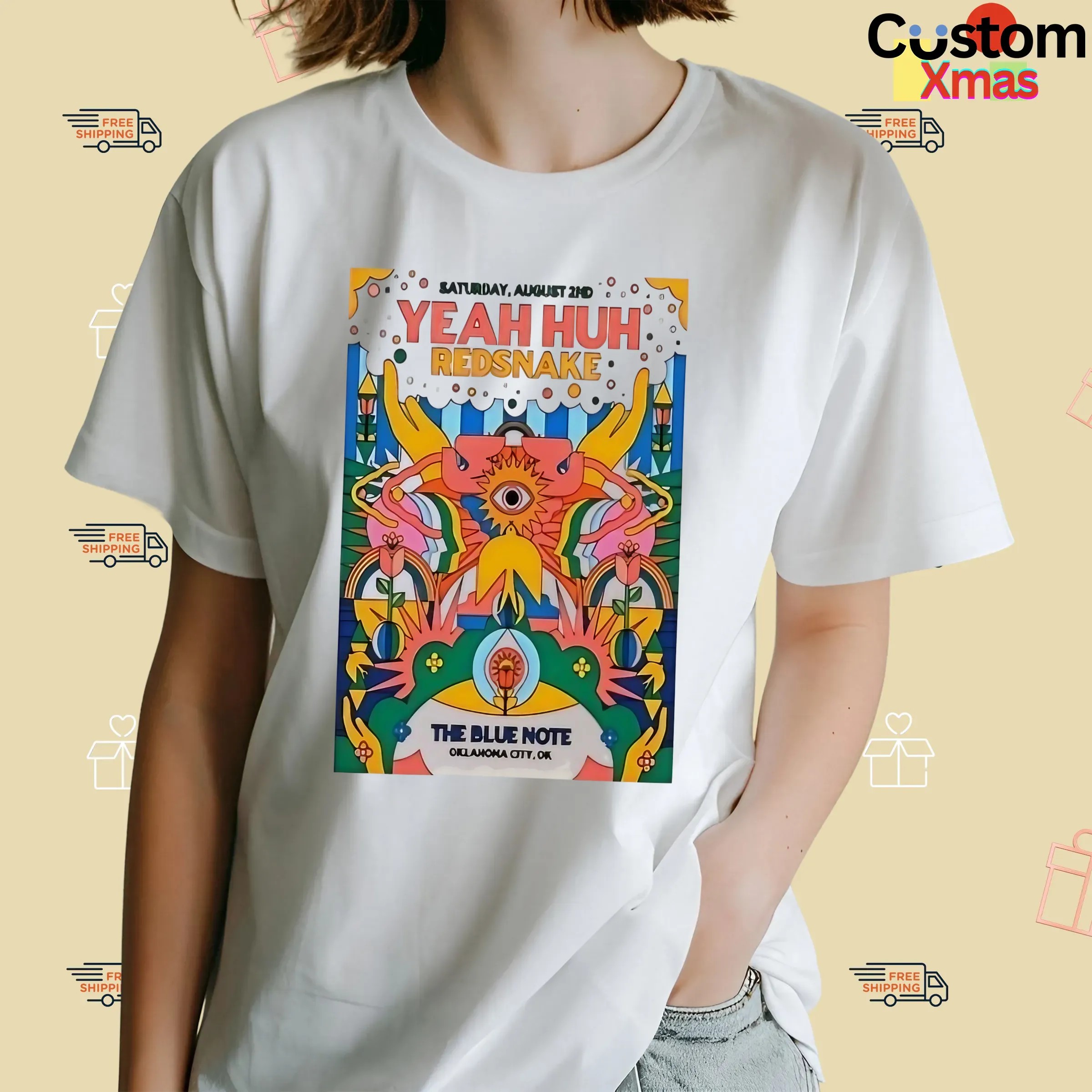 Yeah Huh Red Snake Live The Blue Note In Okc 2025 Poster T Shirt