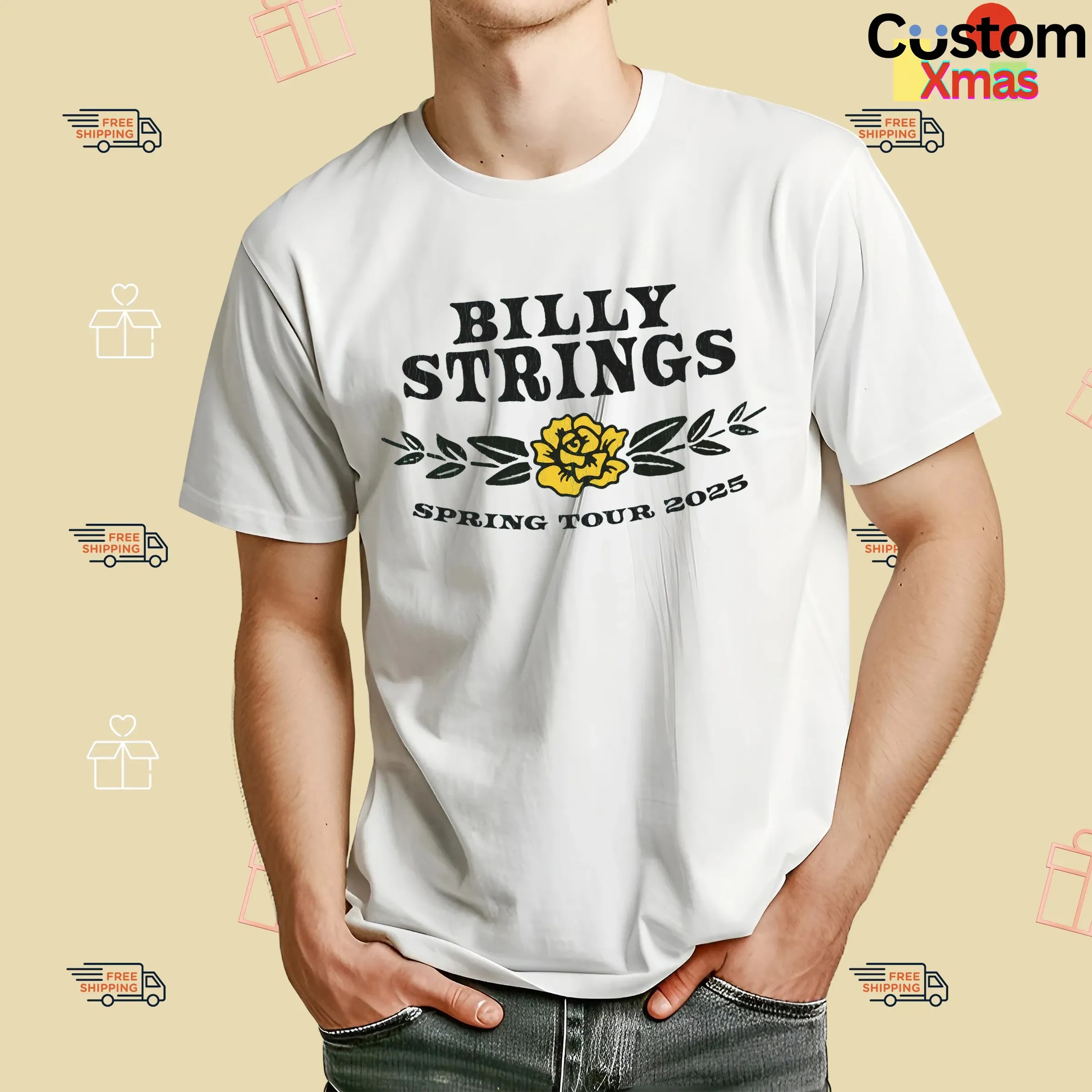 Billy Strings Spring Tour 2025 Yellow Rose Of Texas T Shirt