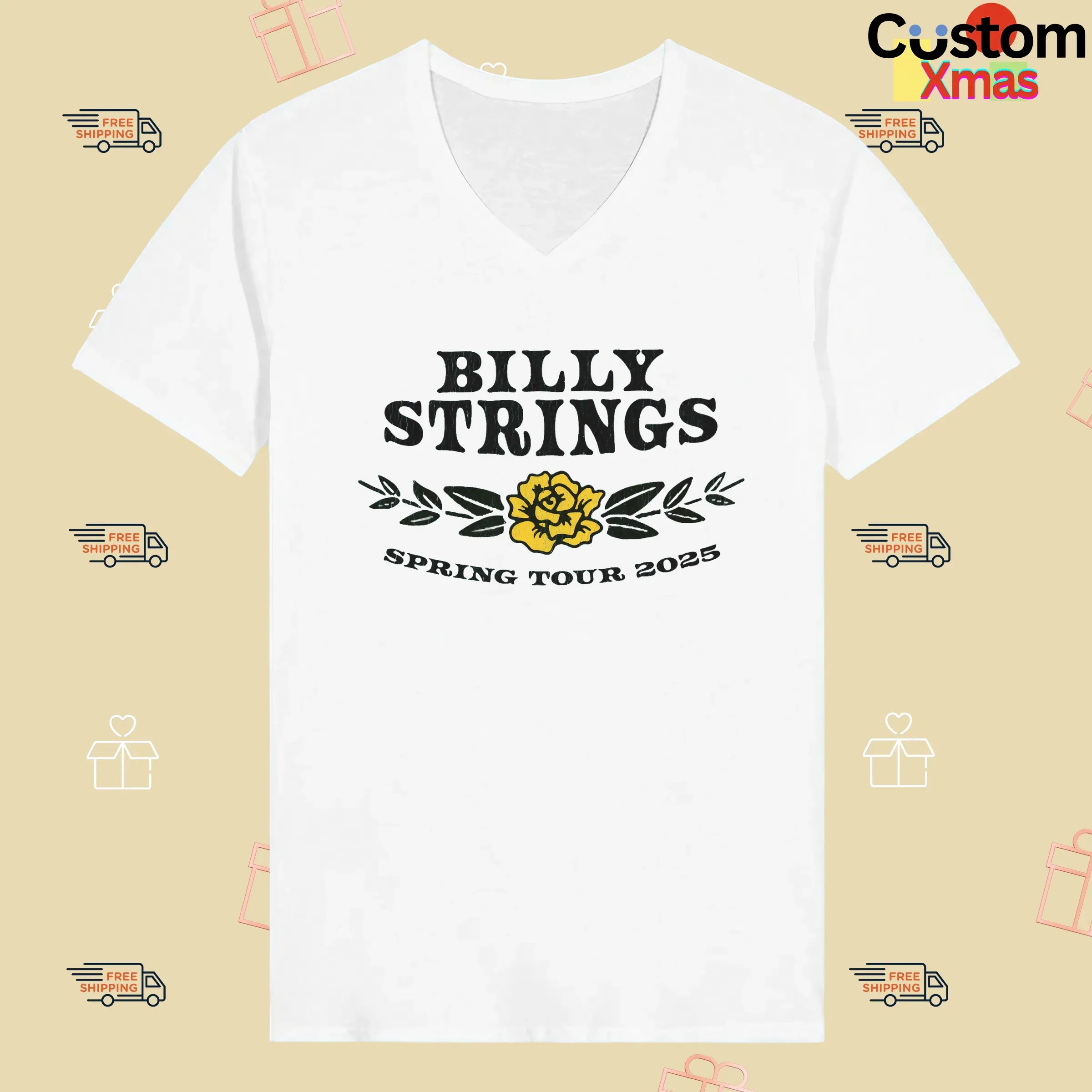 Billy Strings Spring Tour 2025 Yellow Rose Of Texas T Shirt