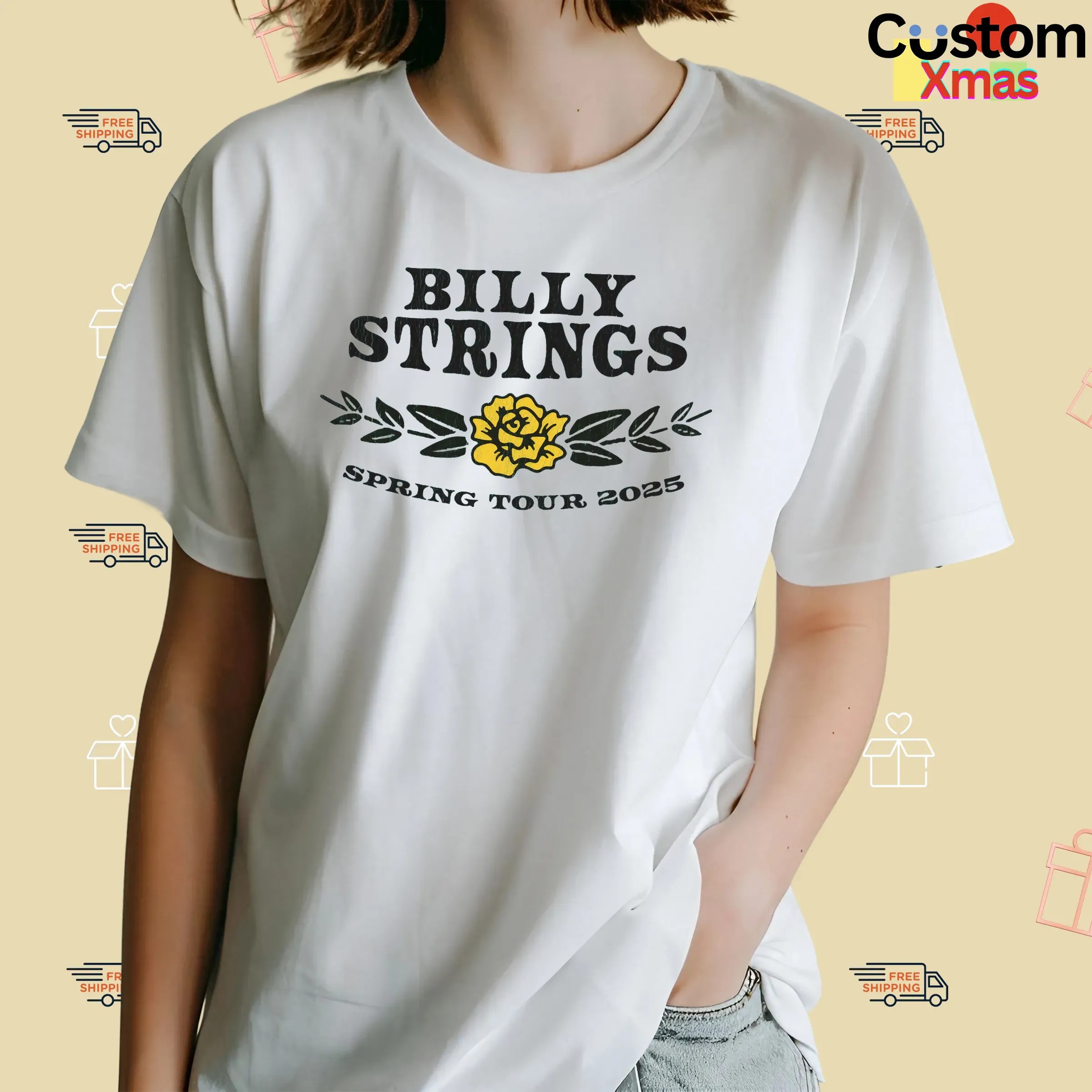 Billy Strings Spring Tour 2025 Yellow Rose Of Texas T Shirt