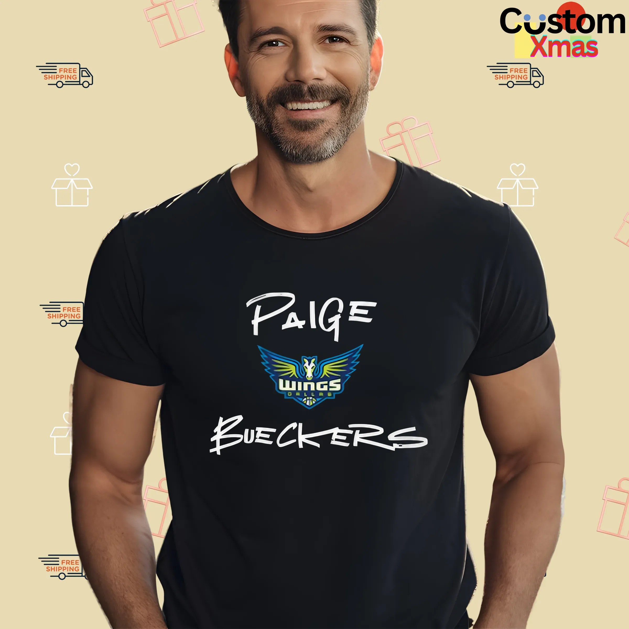Dallas Wings Paige Bueckers round21 Black 2025 WNBA Draft Name Number T Shirt