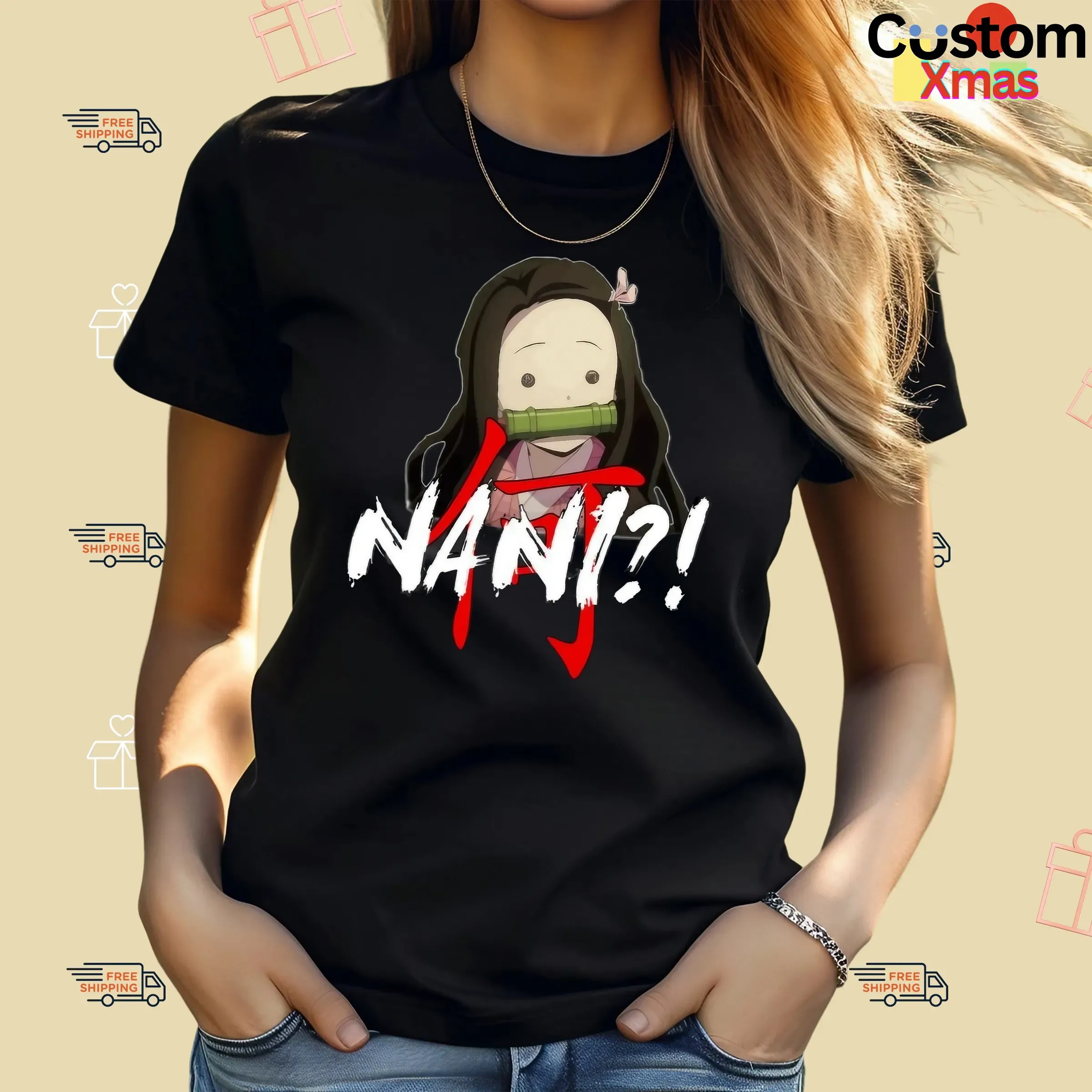 Demon Slayer Nezuko Nani Kimetsu No Yaiba Character Meme T Shirt