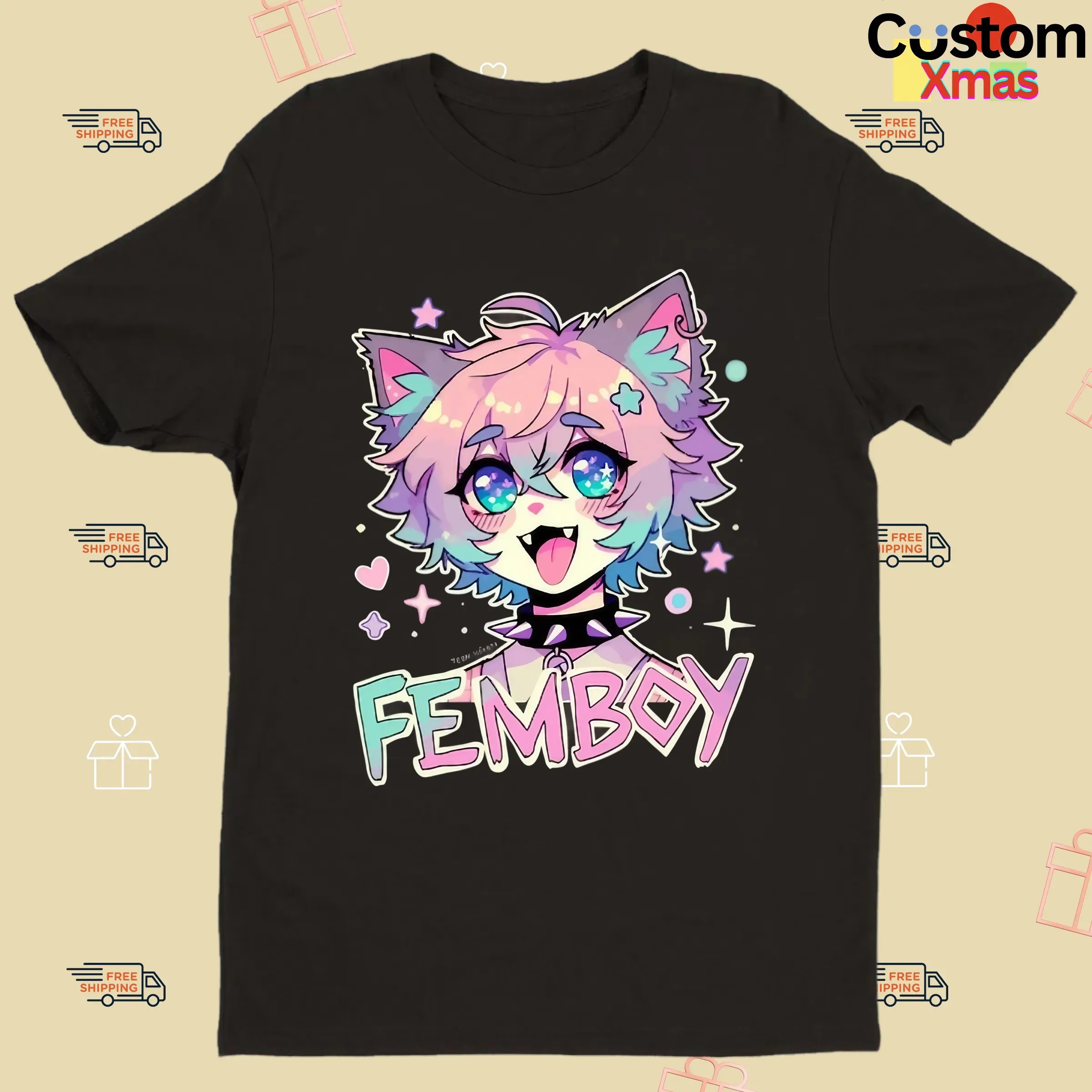 Femboy Cat Anime Graphic T Shirt
