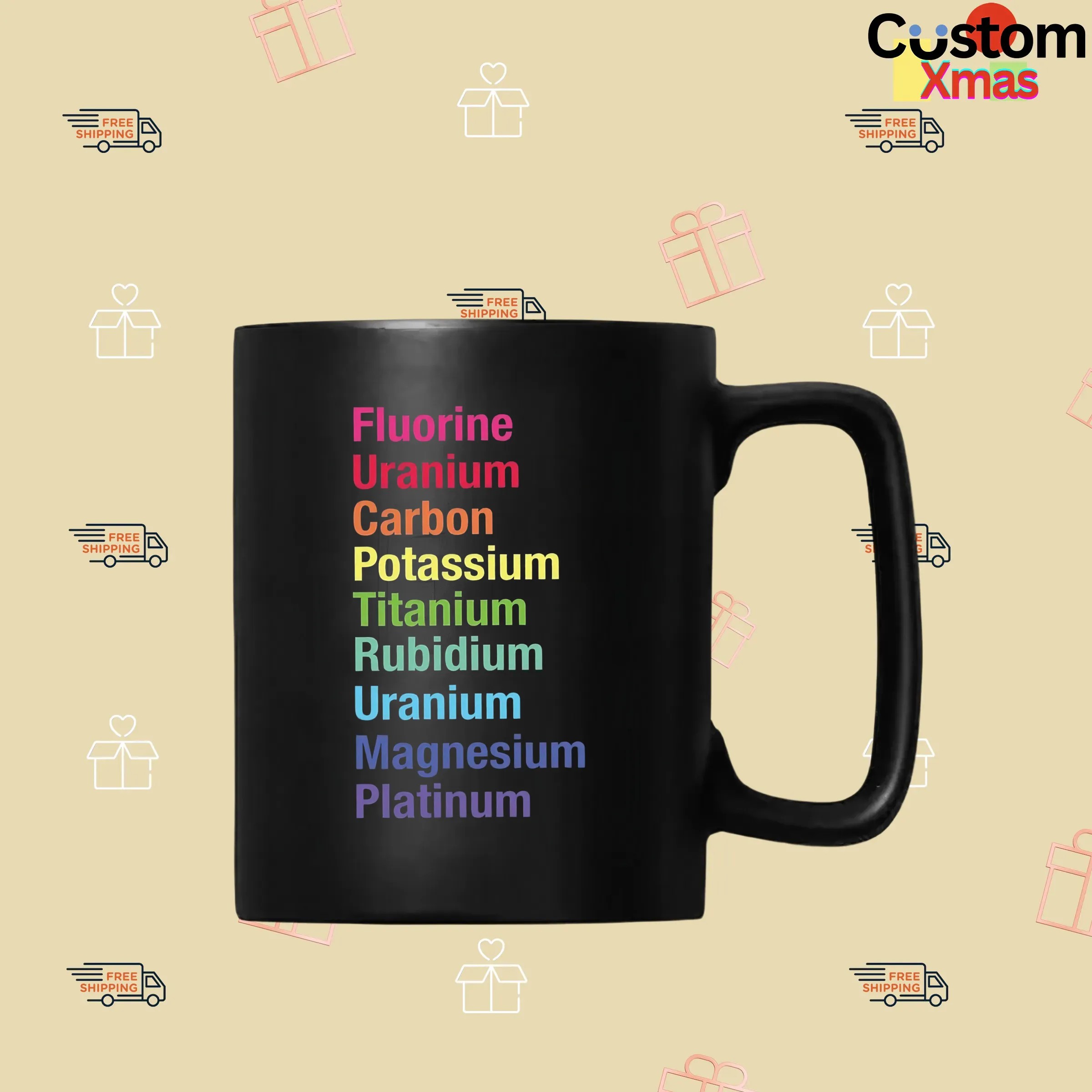 Fluorine Uranium Carbon Potassium Titanium Rubidium Uranium Magnesium Platinum T Shirt