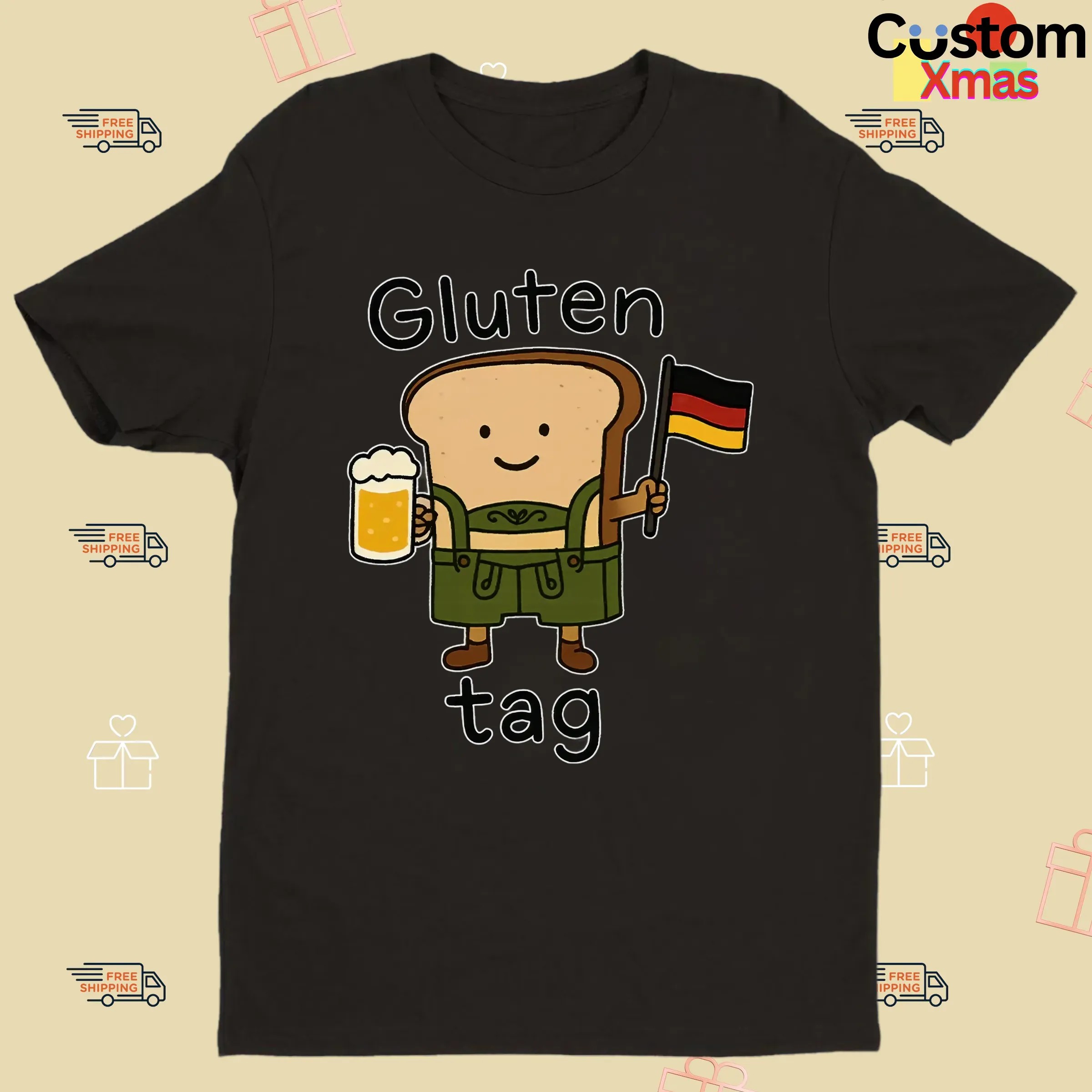 Gluten Tag Sandwich Beer Germany Flag T Shirt
