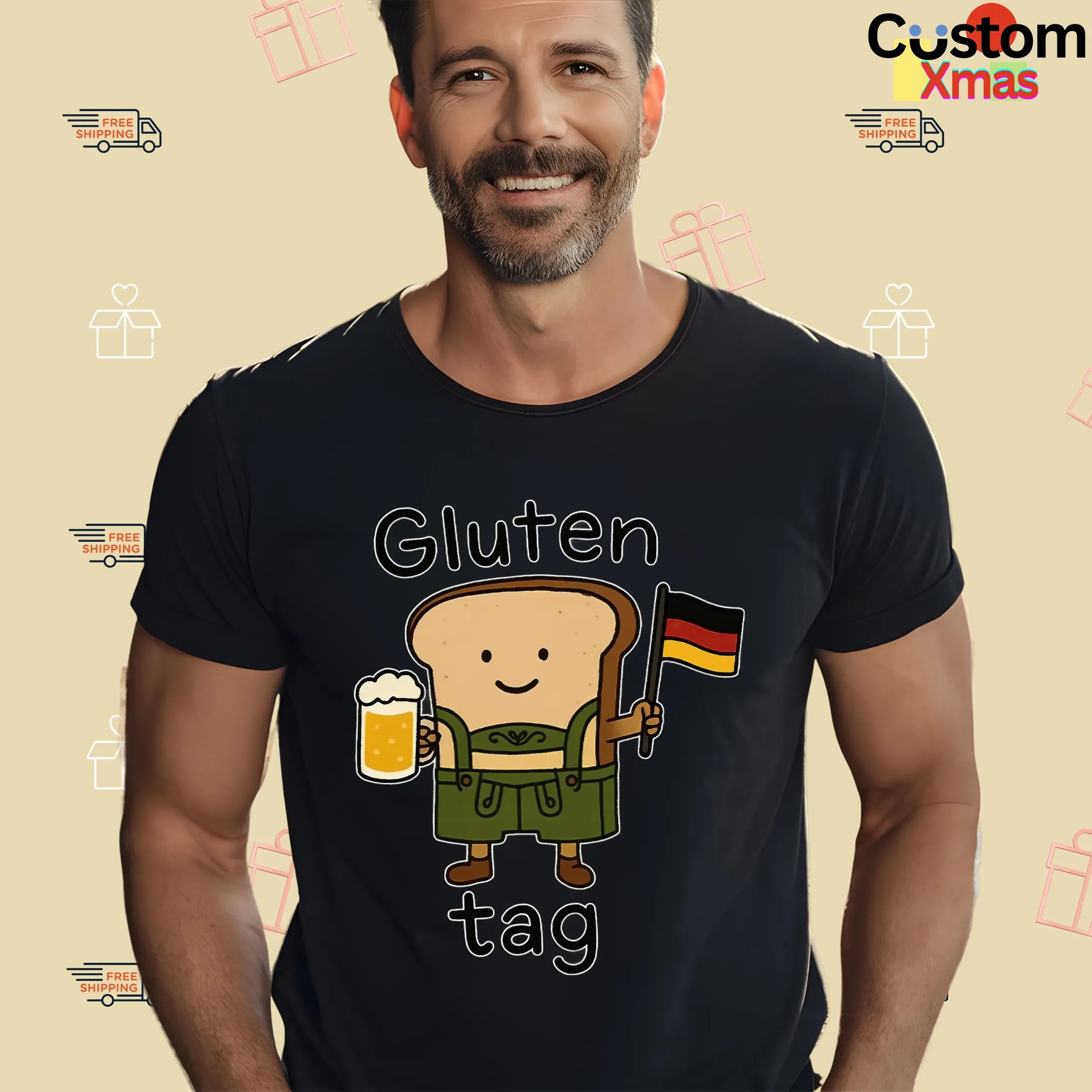 Gluten Tag Sandwich Beer Germany Flag T Shirt