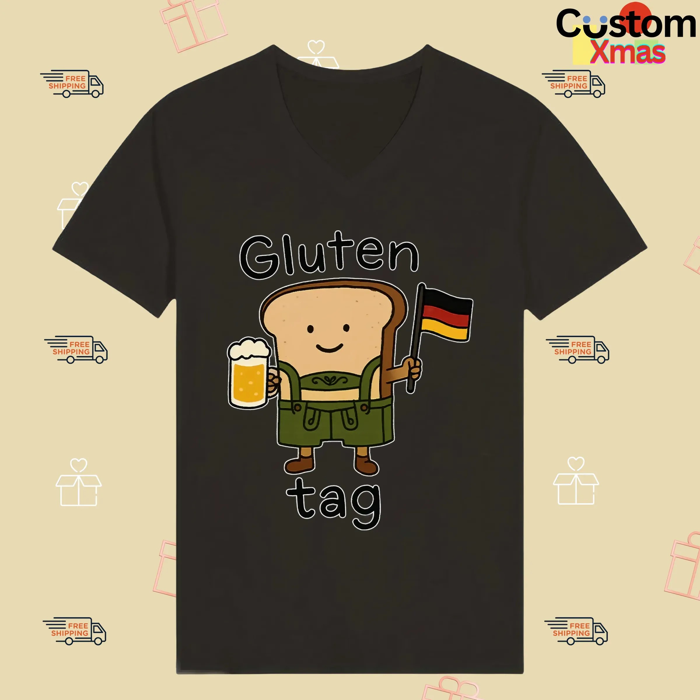 Gluten Tag Sandwich Beer Germany Flag T Shirt