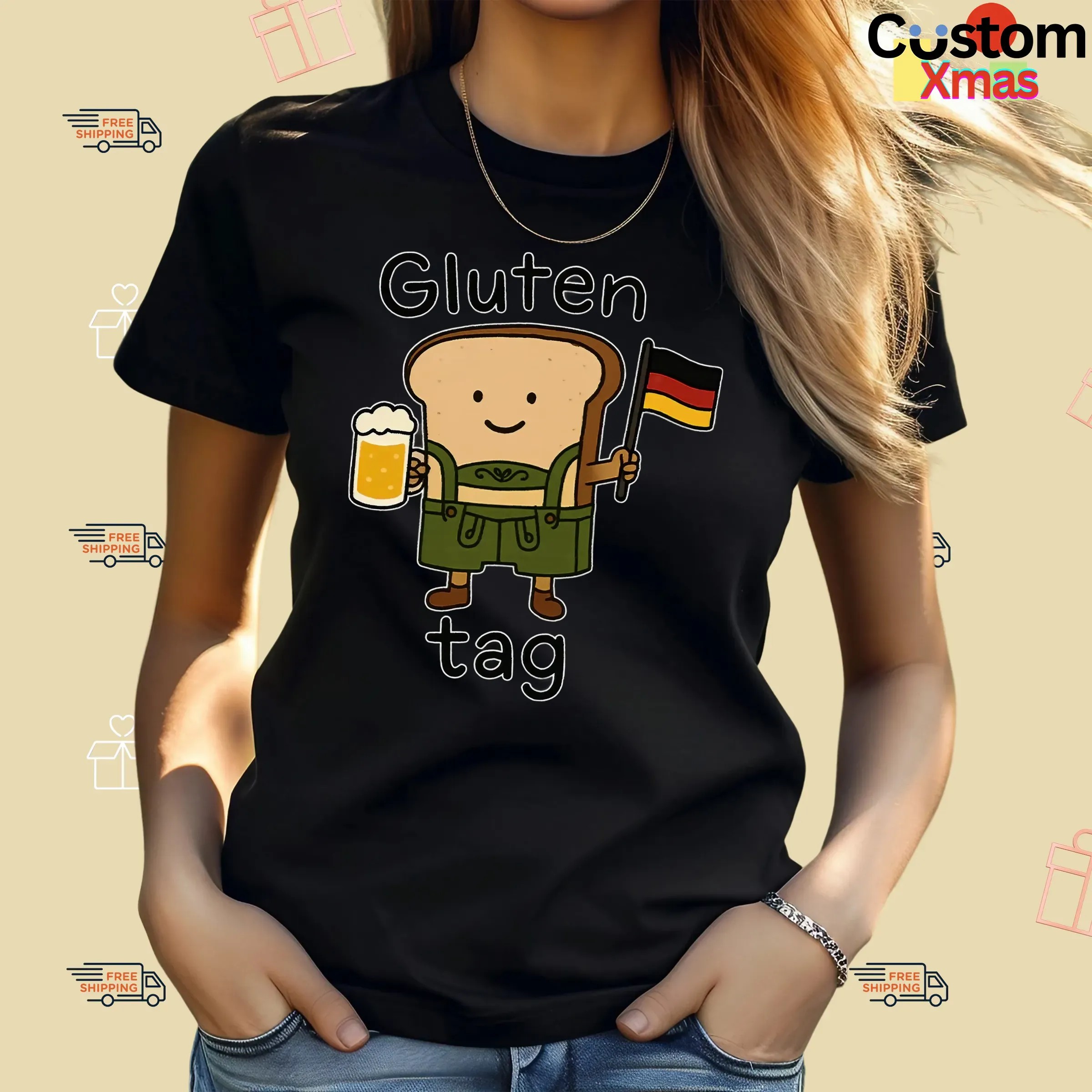 Gluten Tag Sandwich Beer Germany Flag T Shirt