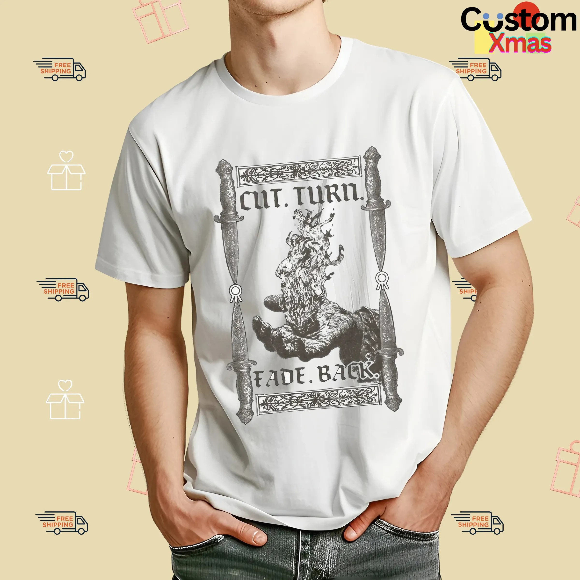 Hail The Sun Cut Turn Fade Back Knife Hand Fire T Shirt