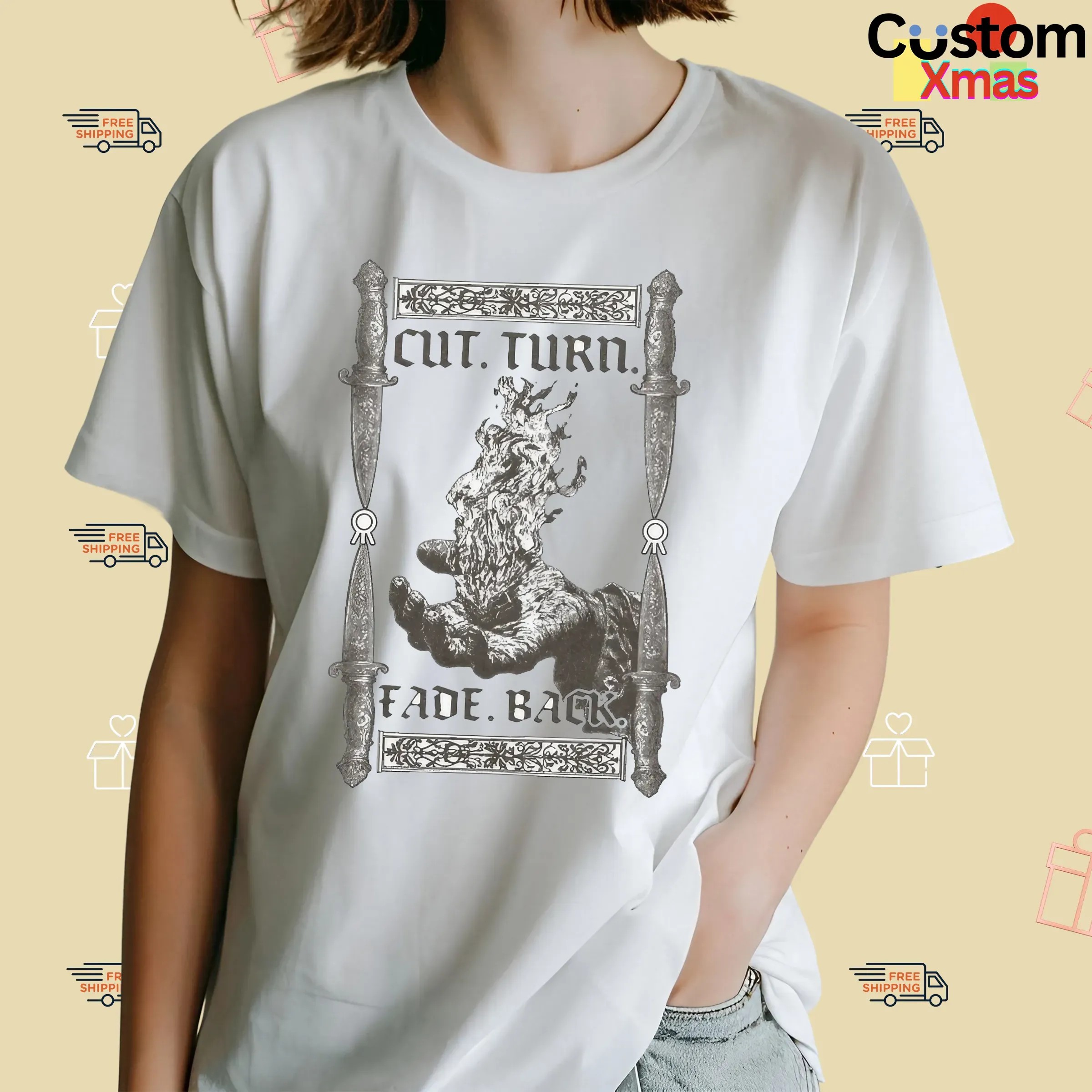 Hail The Sun Cut Turn Fade Back Knife Hand Fire T Shirt