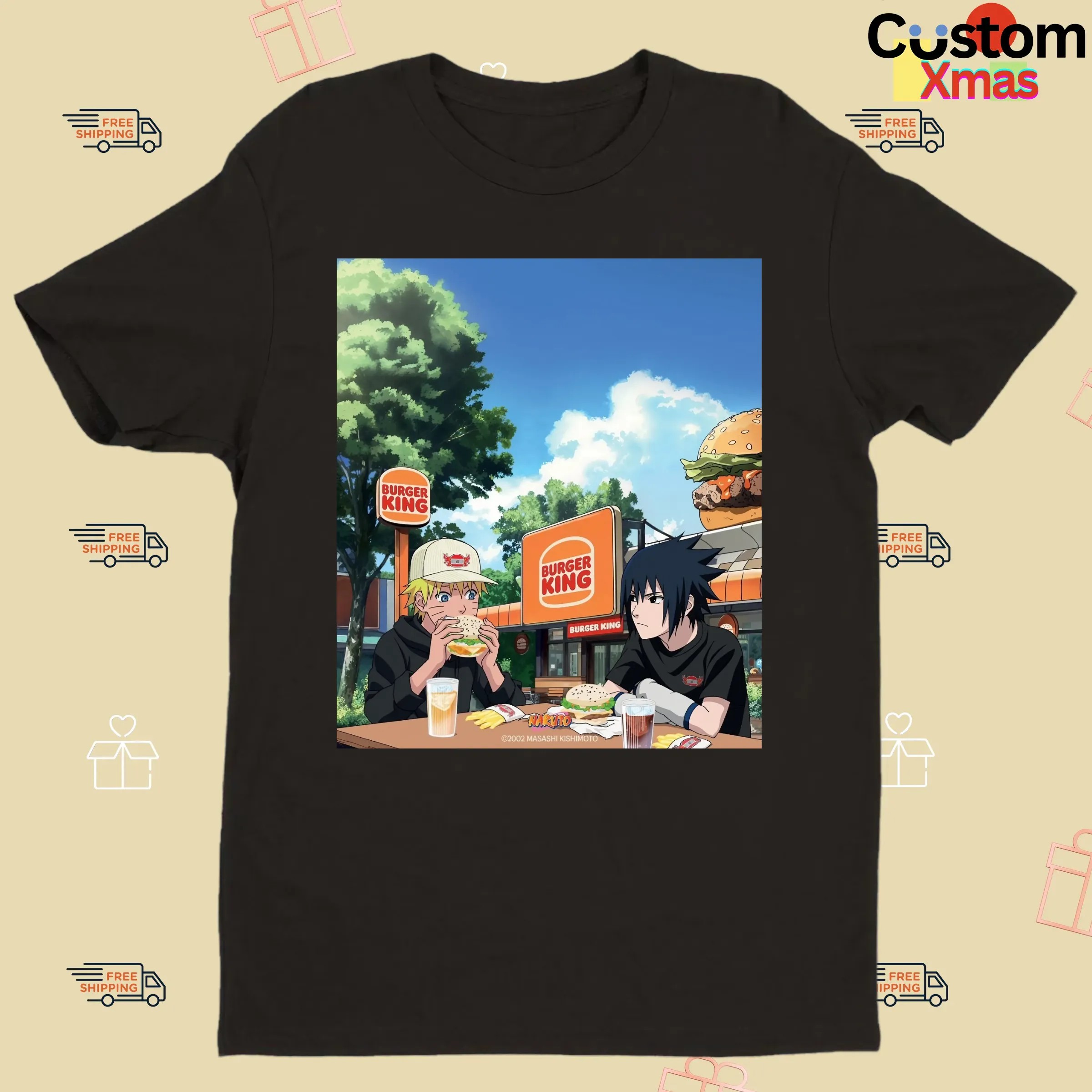 Naruto At Burger King Buger Mashup T Shirt