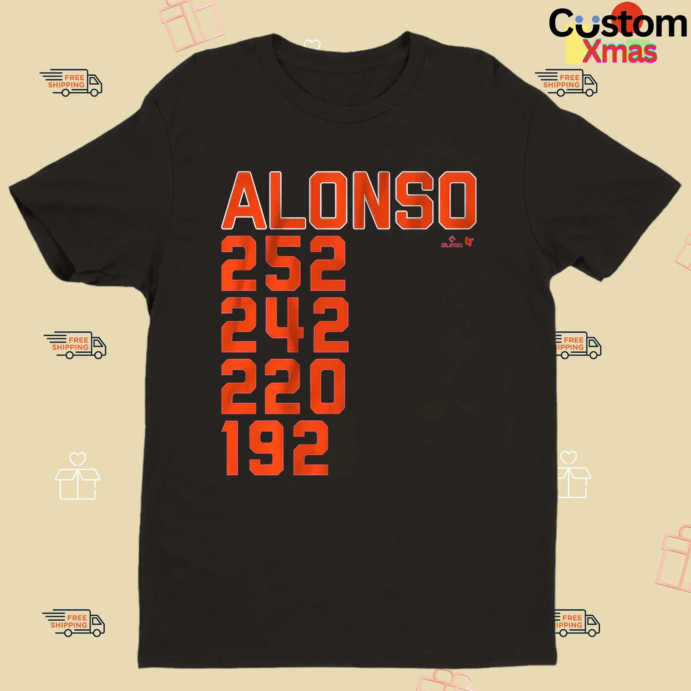Pete Alonso New York Home Run List 252 242 220 192 T Shirt