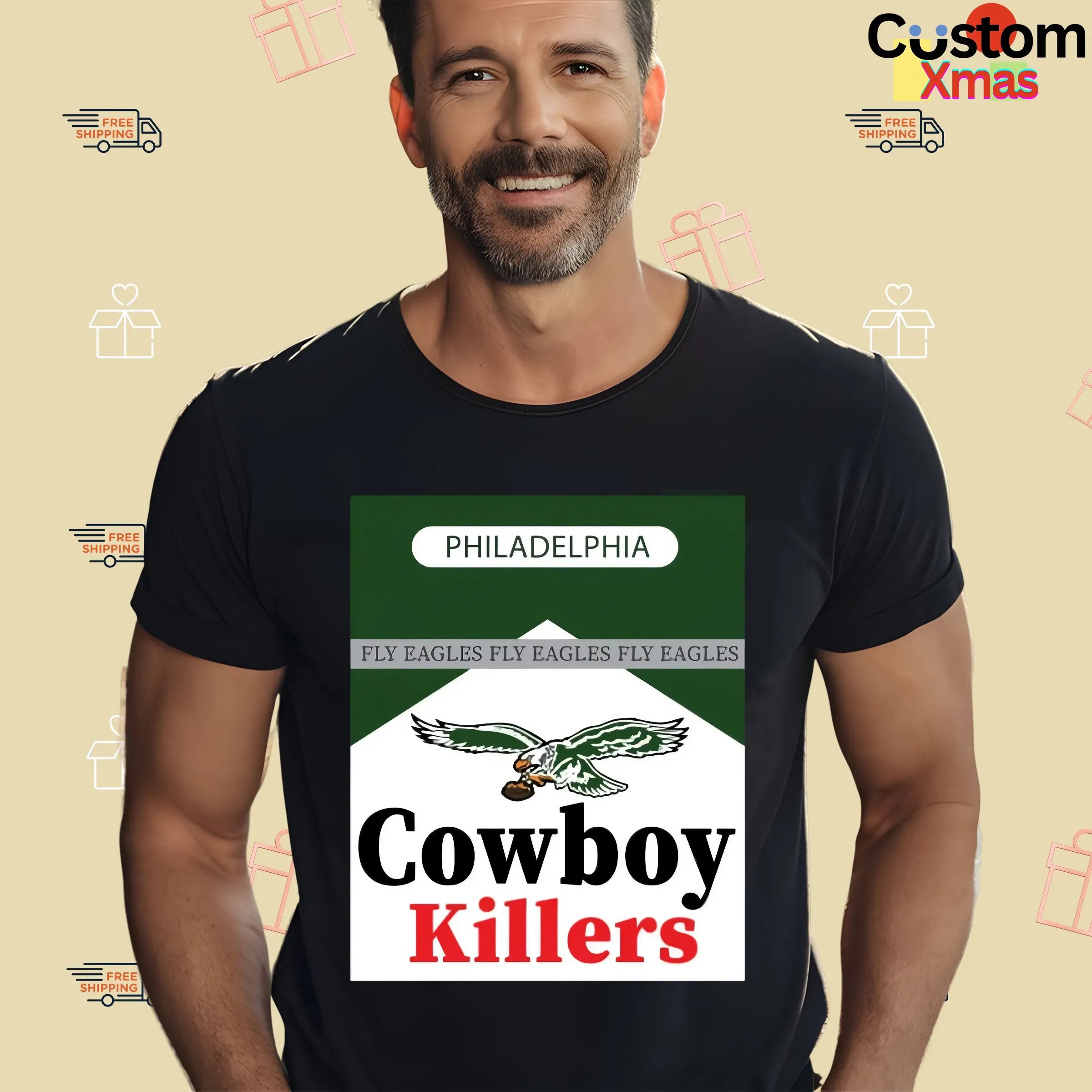 Philadelphia Eagles Cowboy Killers Fly Eagles Marlboro Parody T Shirt