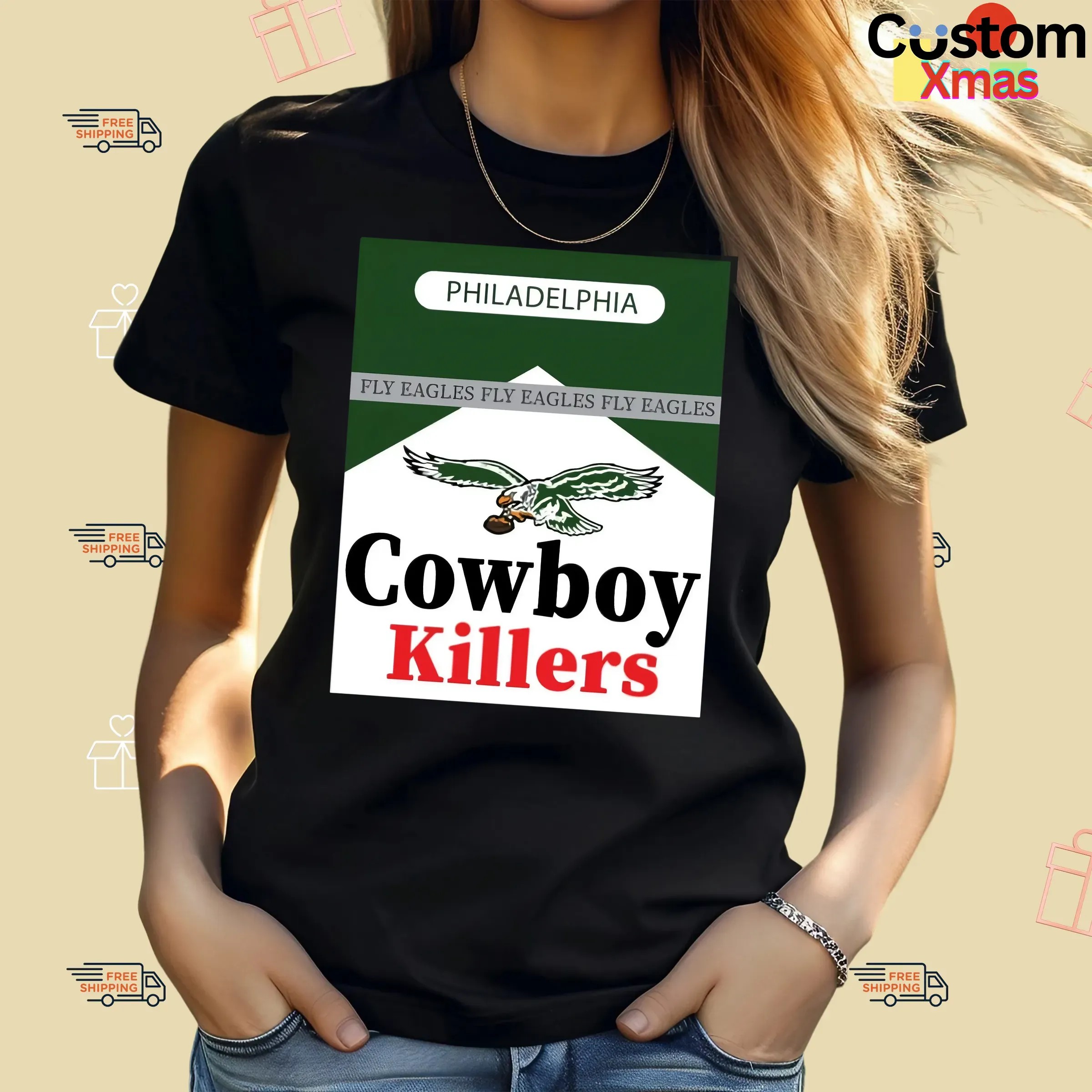 Philadelphia Eagles Cowboy Killers Fly Eagles Marlboro Parody T Shirt