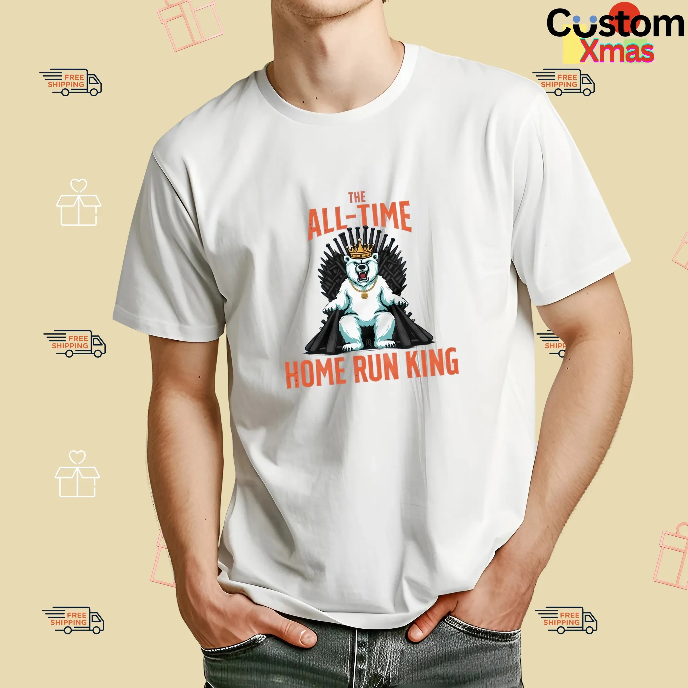 Polar Bear The All Time Home Run King Throne T Shirt