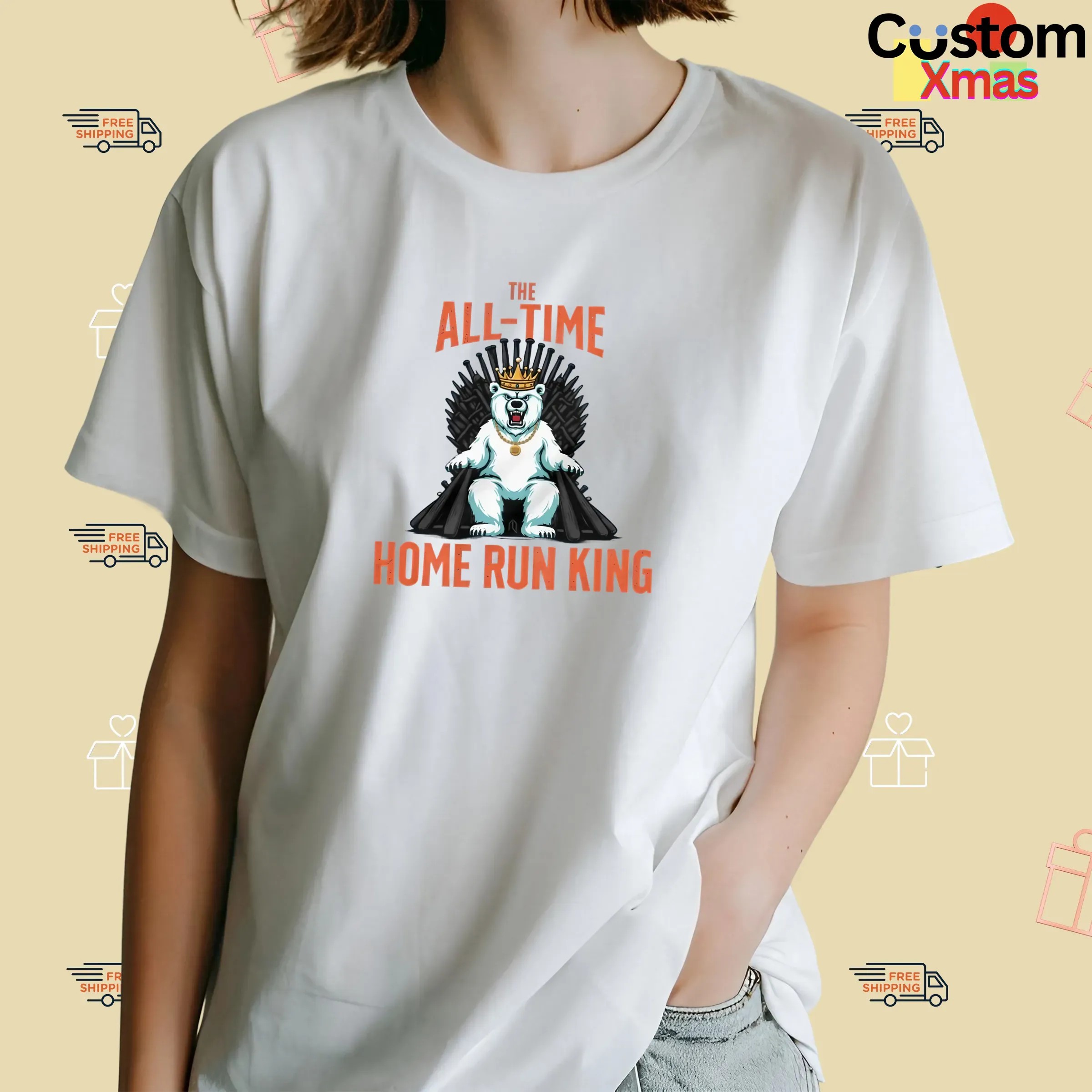 Polar Bear The All Time Home Run King Throne T Shirt
