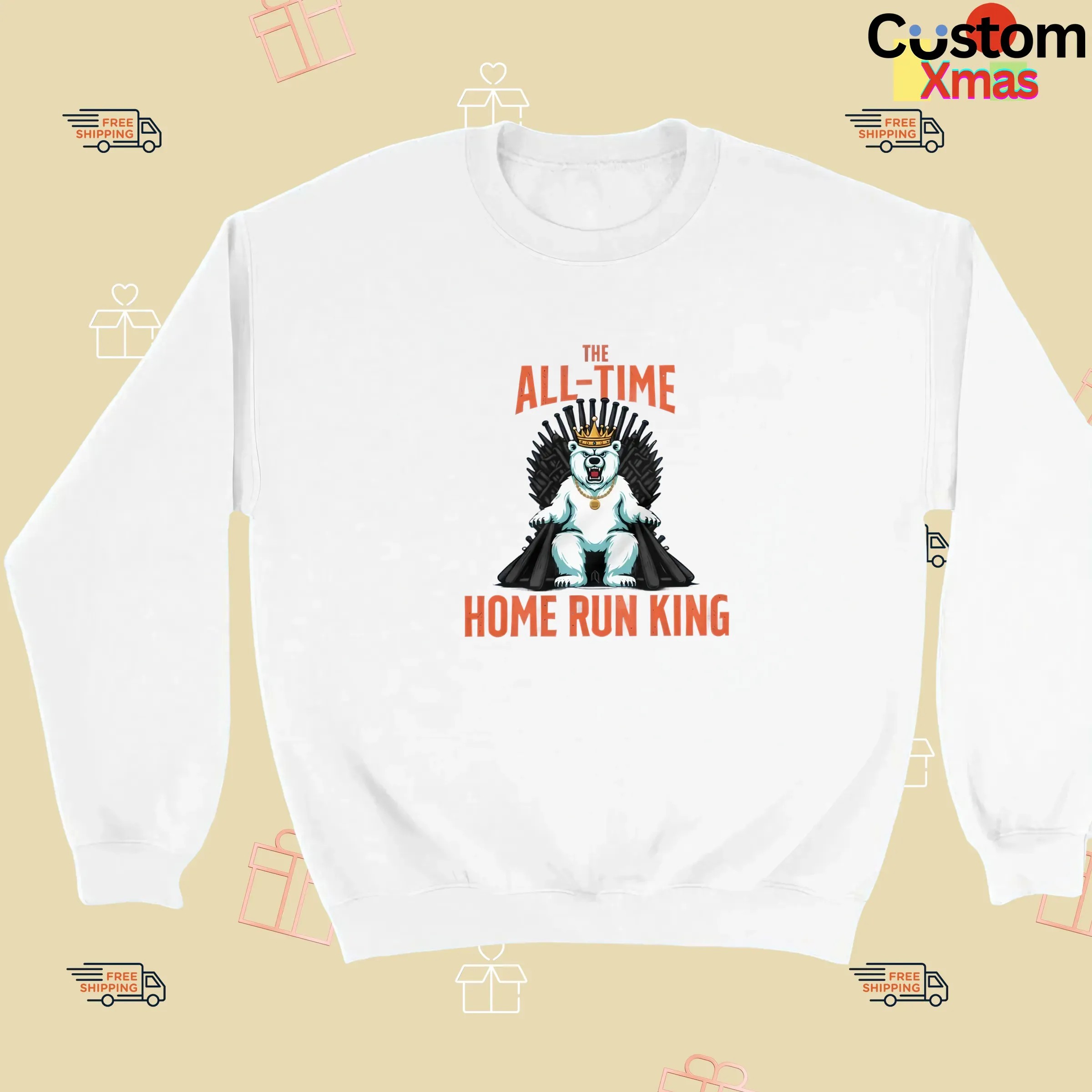 Polar Bear The All Time Home Run King Throne T Shirt