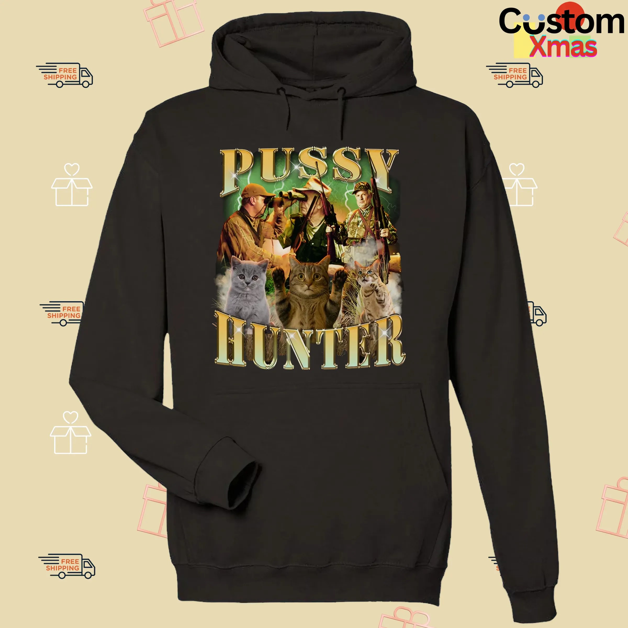 Pussy Hunter Cat Vintage Bootleg Meme T Shirt